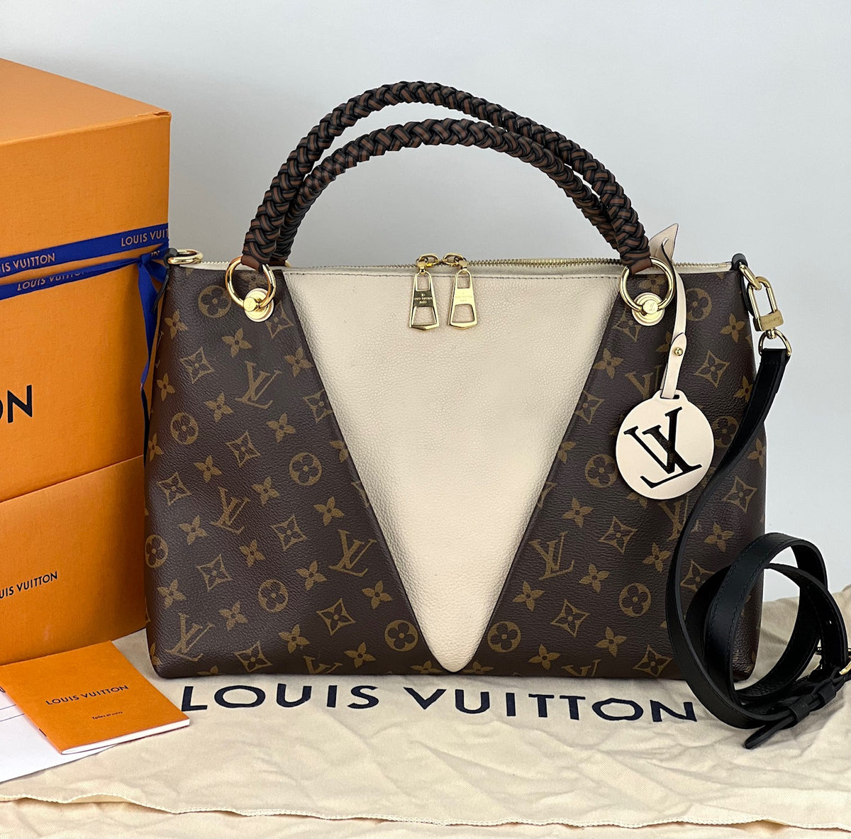 Louis Vuitton V mm Monogram Leather Hobo Bag