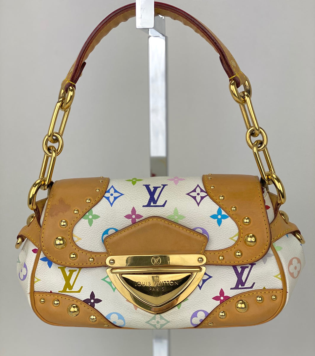 Louis Vuitton White Multicolor Monogram Shoulder Bag.  Luxury, Lot  #76043