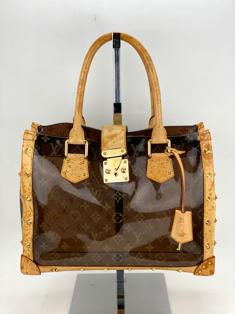 Louis Vuitton, Bags, Louis Vuitton Luxury Ambre Cabas Clear Vinyl Tote Lm  Monogram Code Lm054