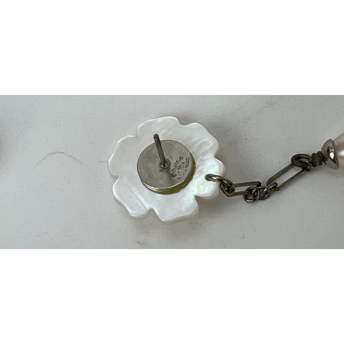 
                  
                    Chanel Camellia Faux Pearl Drop Earrings Vintage
                  
                