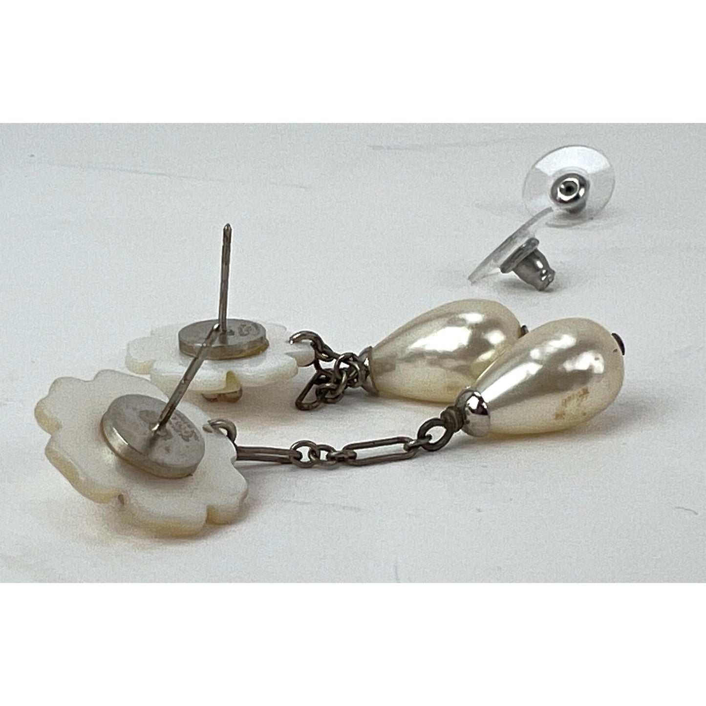 
                  
                    Chanel Camellia Faux Pearl Drop Earrings Vintage
                  
                