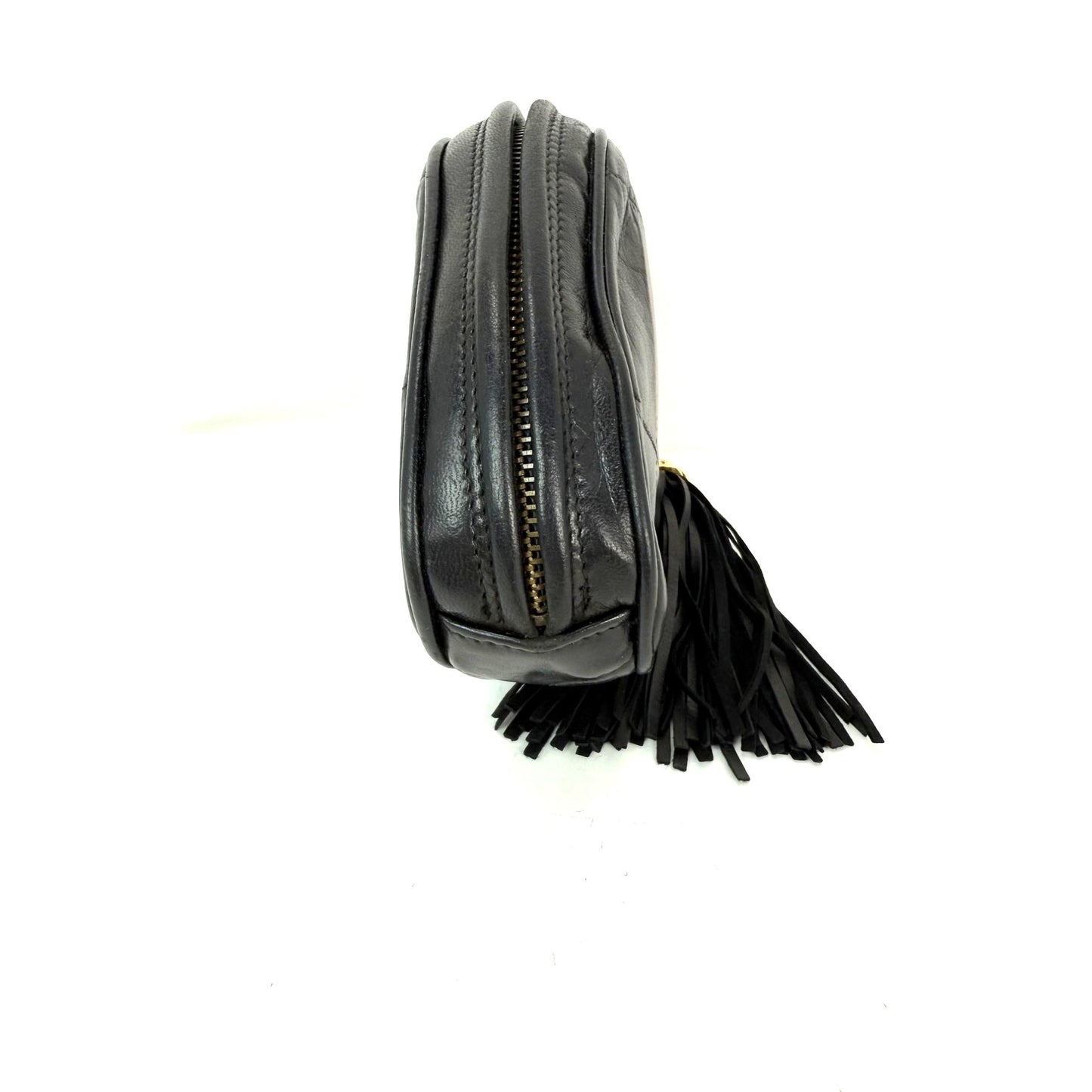
                  
                    Chanel Lambskin Diamond Quilted CC Tassel Black Clutch Bag
                  
                