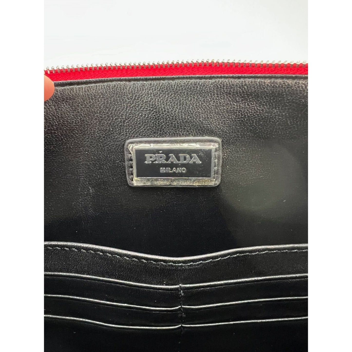 
                  
                    Prada Red Saffiano Travel Leather Clutch Document Holder
                  
                