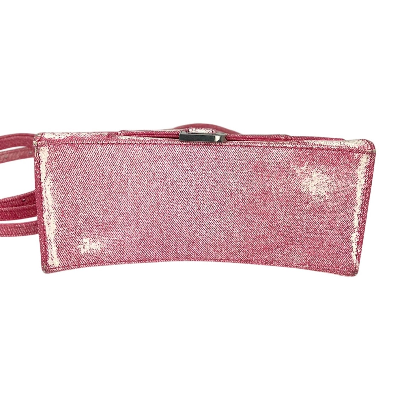 
                  
                    Balenciaga Pink Denim Small Hourglass Top Handle Crossbody Bag
                  
                