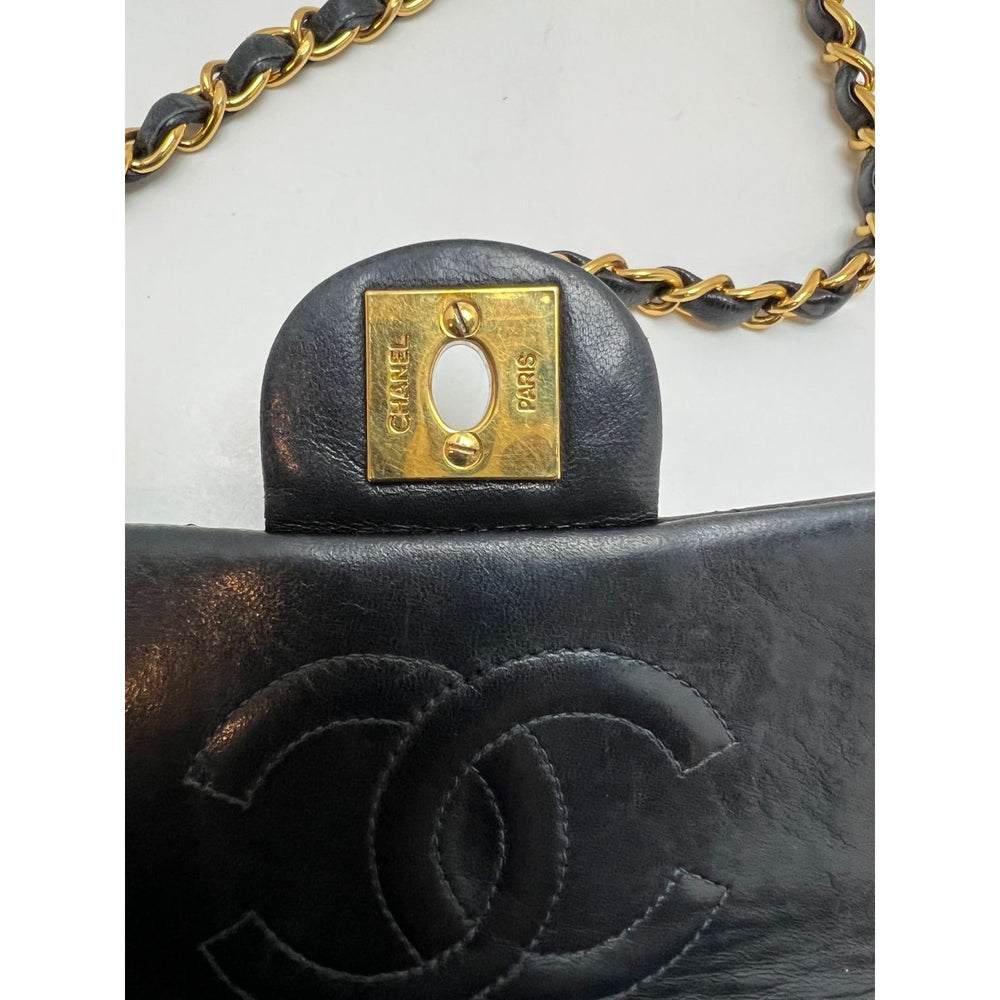 chanel vintage mini square flap bag black
