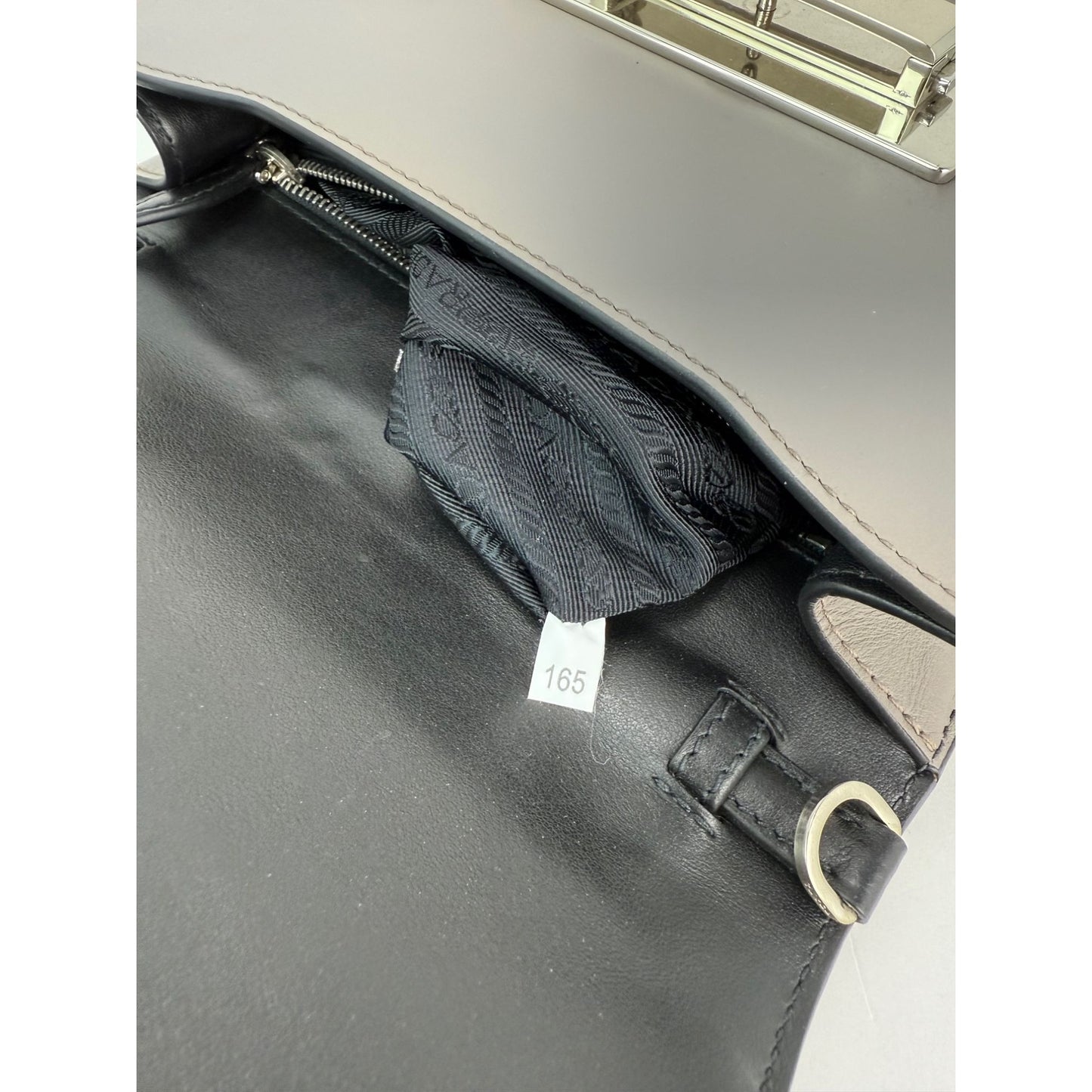 
                  
                    Prada Cahier Beige Gray Calfskin Leather Crossbody Clutch Bag
                  
                