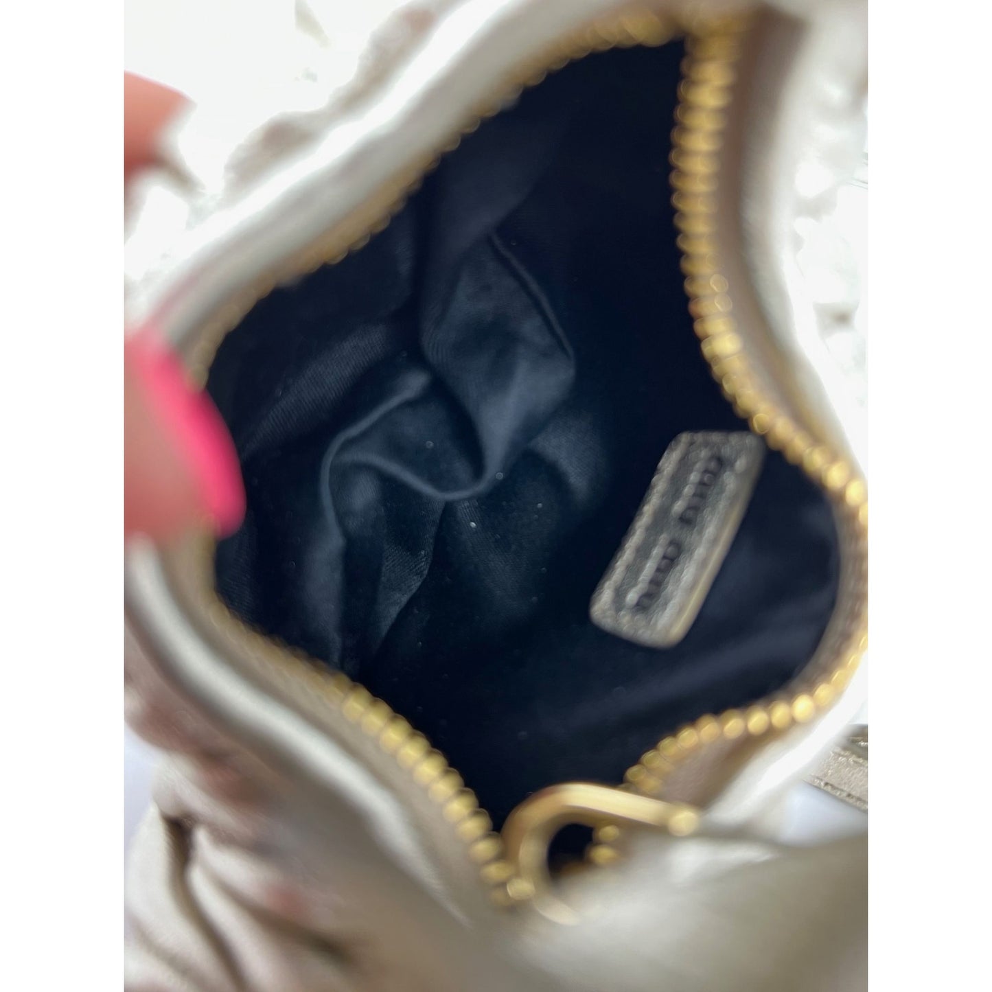 
                  
                    Miu Miu Wander Matelassé Nappa Leather Metallic Micro Hobo Crossbody
                  
                