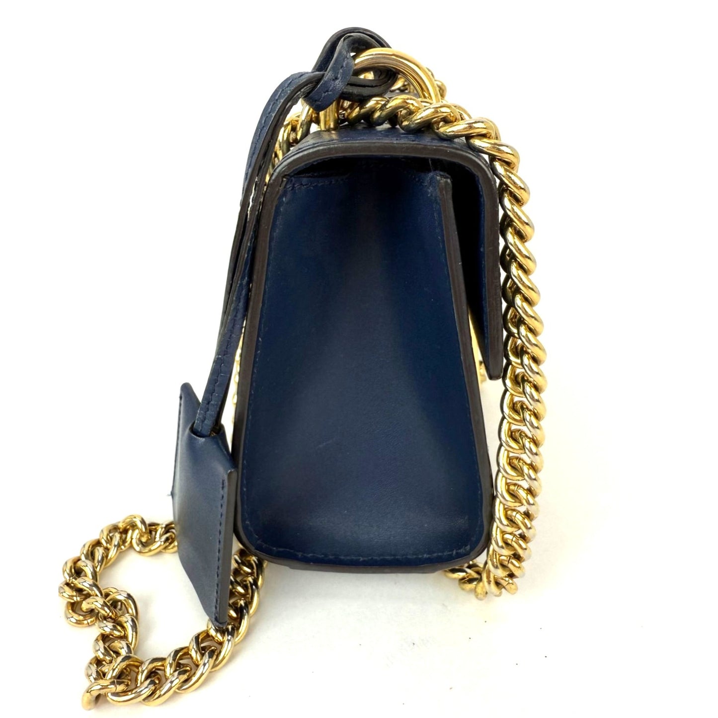 
                  
                    Gucci GG Supreme Small Padlock Monogram Blue Leather Shoulder Bag
                  
                