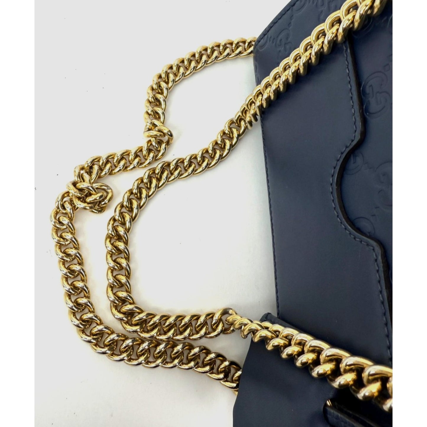 
                  
                    Gucci GG Supreme Small Padlock Monogram Blue Leather Shoulder Bag
                  
                