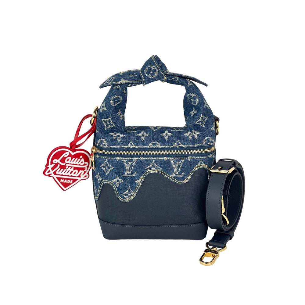 Louis Vuitton X Nigo Taurillon Monogram Blue Denim Japanese Cruiser Crossbody Bag