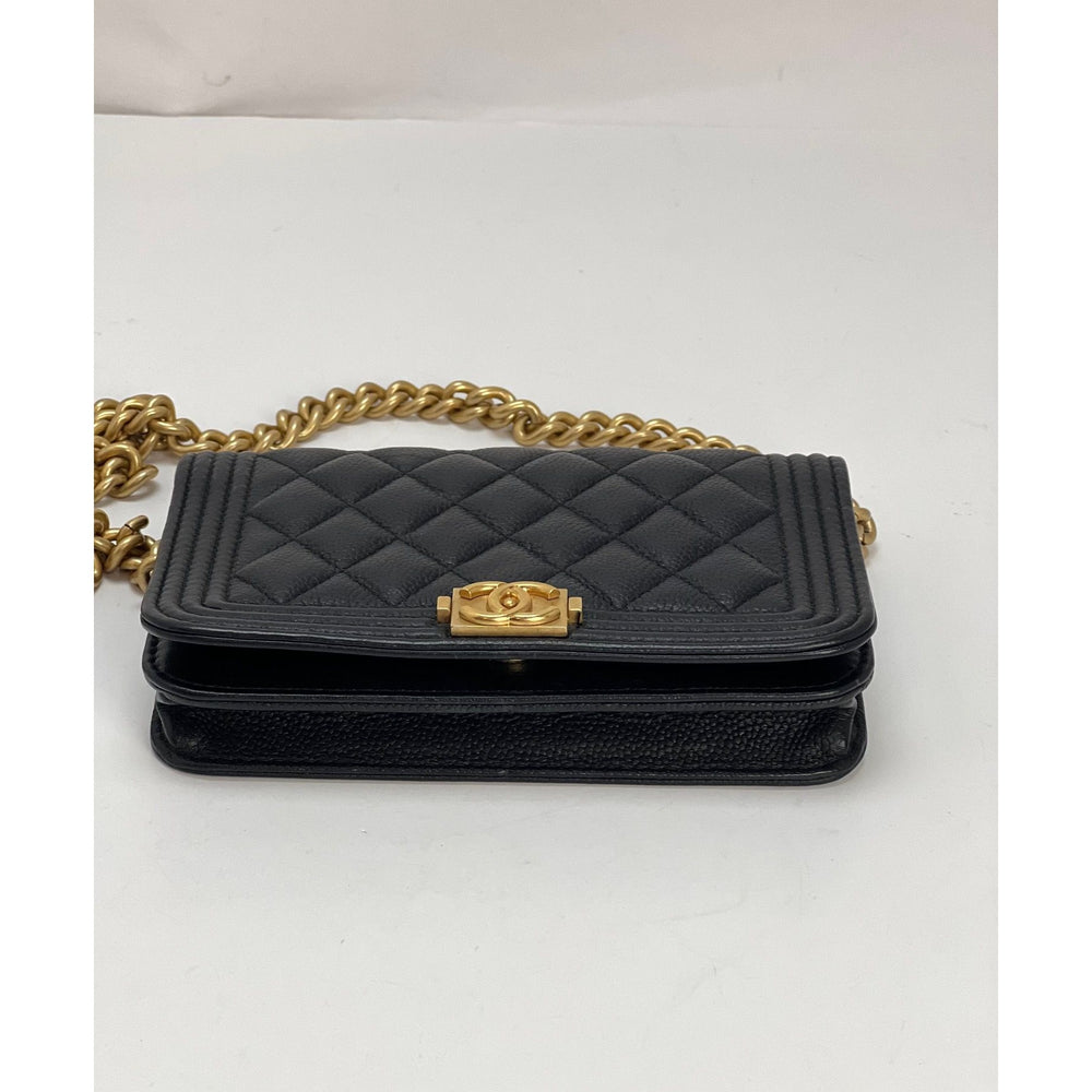 Coin Purse on Chain Black Gold