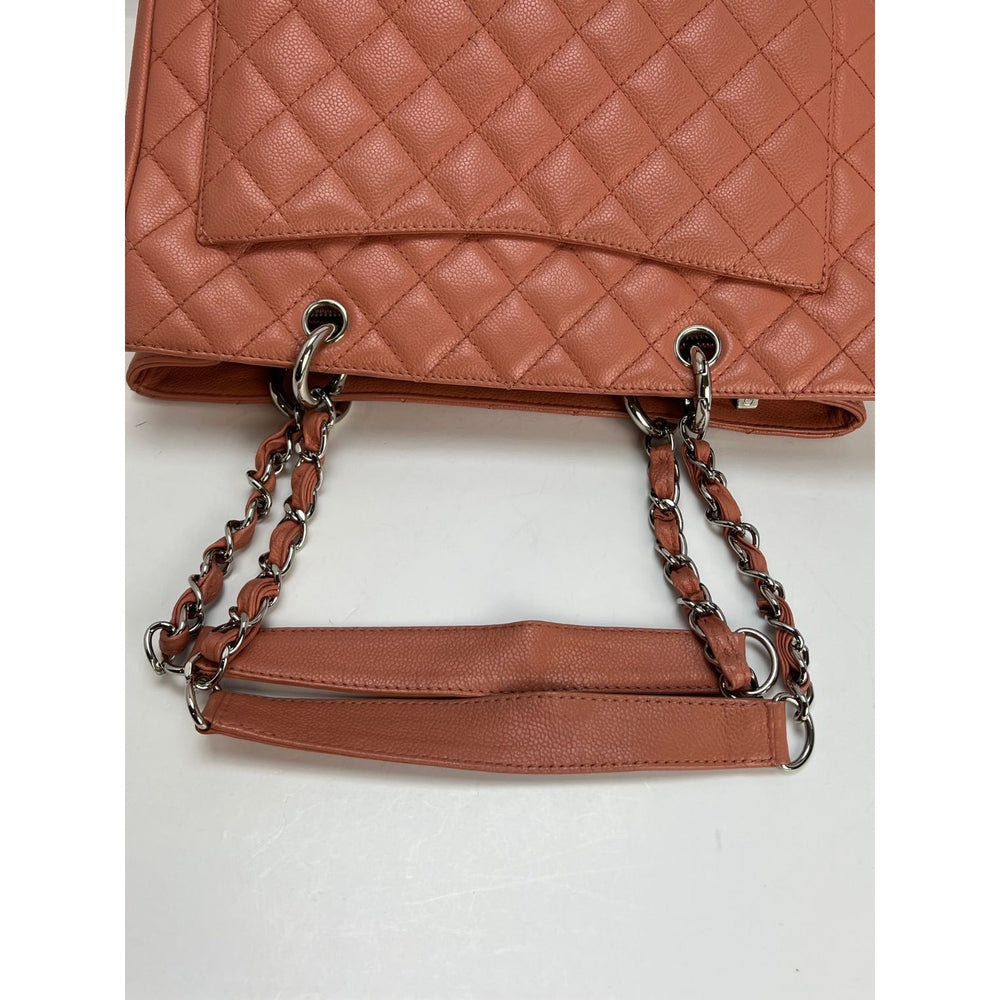 CHANEL Caviar Quilted Grand Shopping Tote GST Coral Bag