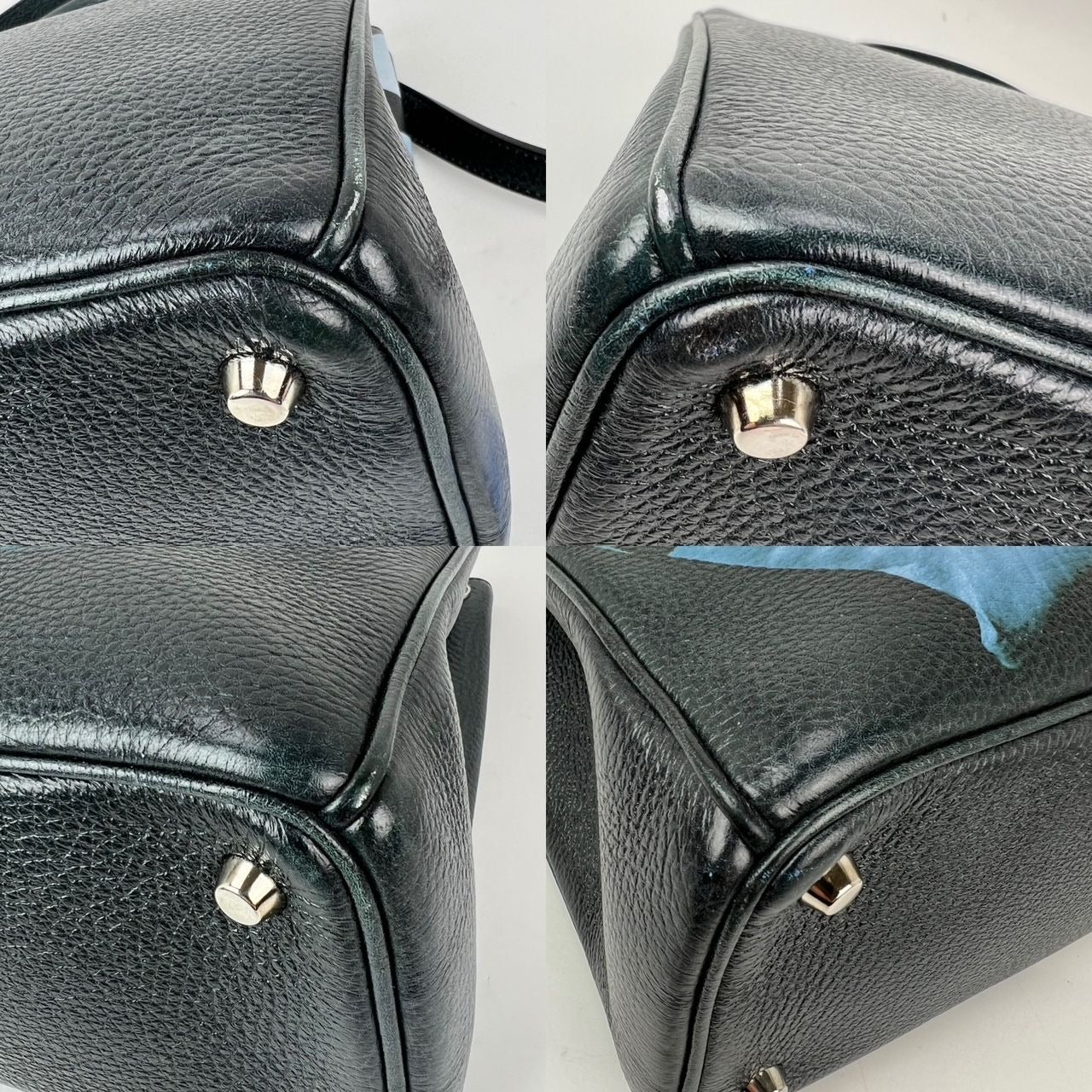 
                  
                    Christian Dior Dark Green Leather Lady Dior Bag With Floral Print Tote Bag
                  
                