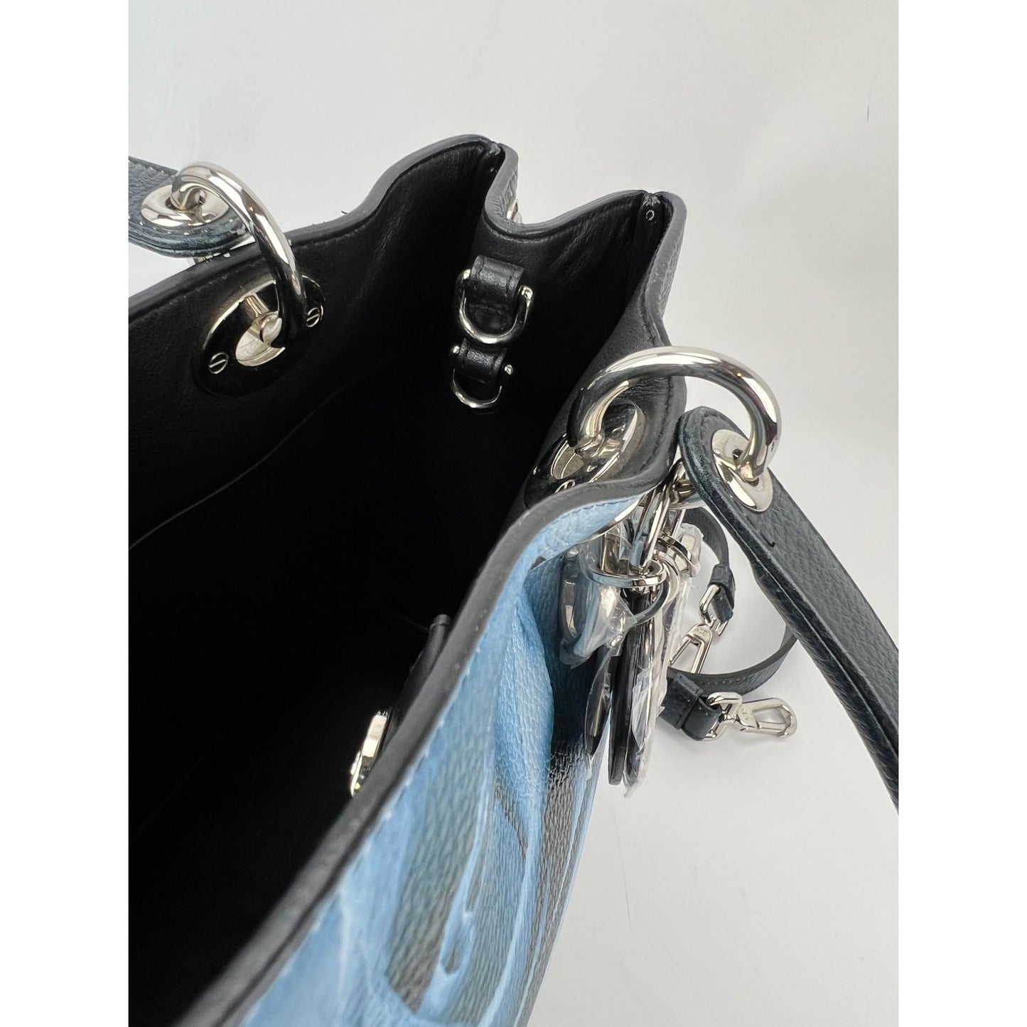 
                  
                    Christian Dior Dark Green Leather Lady Dior Bag With Floral Print Tote Bag
                  
                
