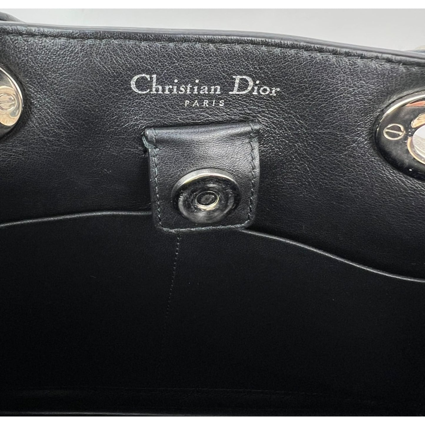 
                  
                    Christian Dior Dark Green Leather Lady Dior Bag With Floral Print Tote Bag
                  
                