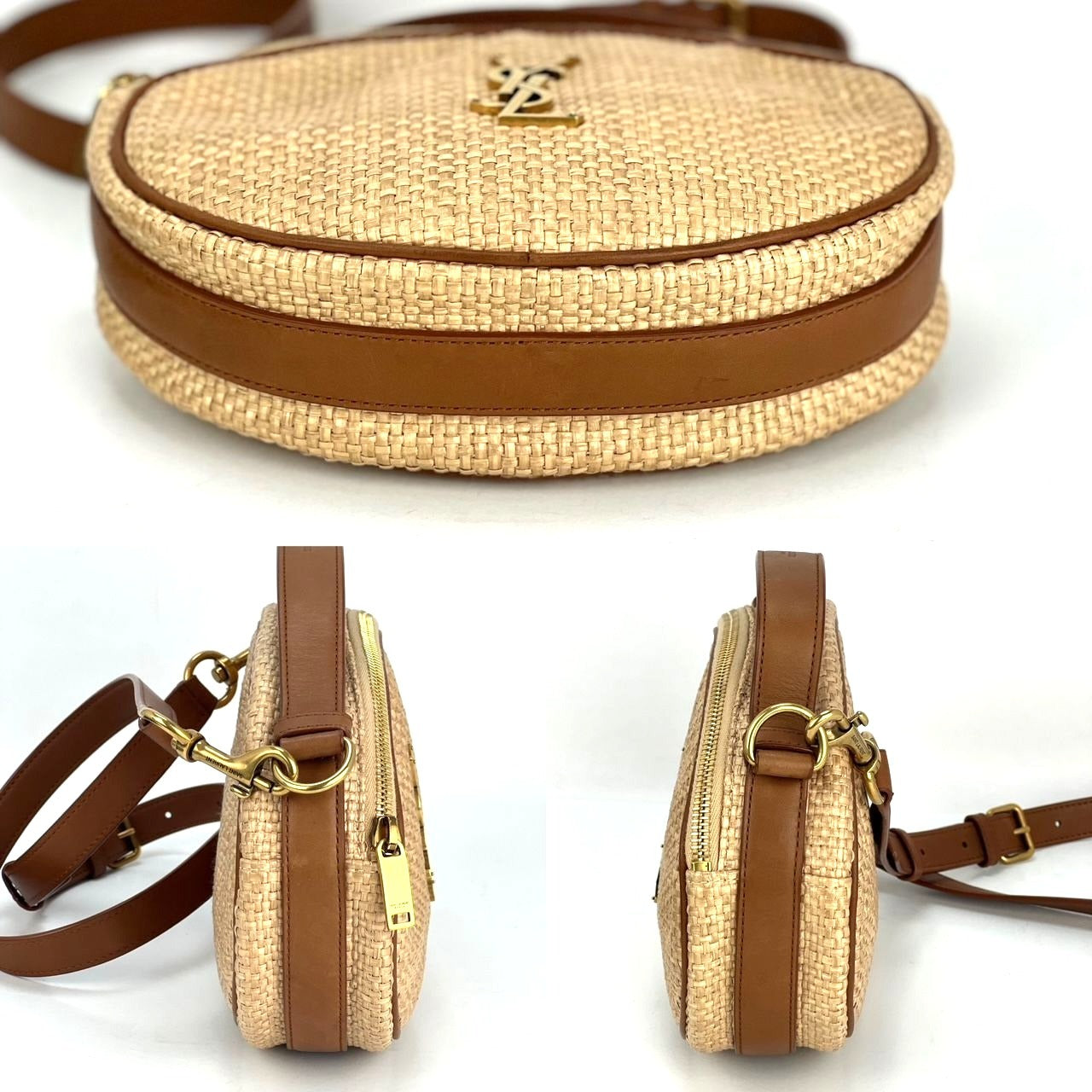 
                  
                    Saint Laurent Raffia Round Camera Beige Shoulder bag
                  
                