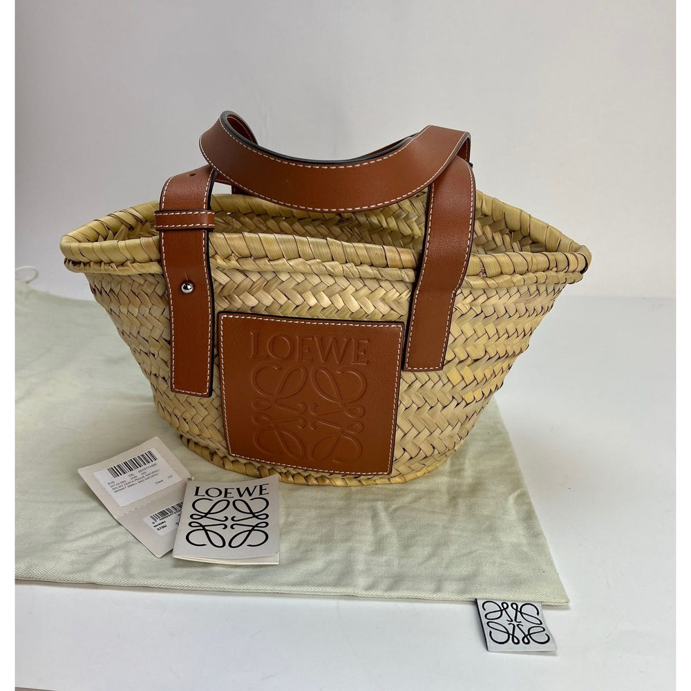 Loewe Small Leather-Trimmed Woven Basket Bag – Debsluxurycloset