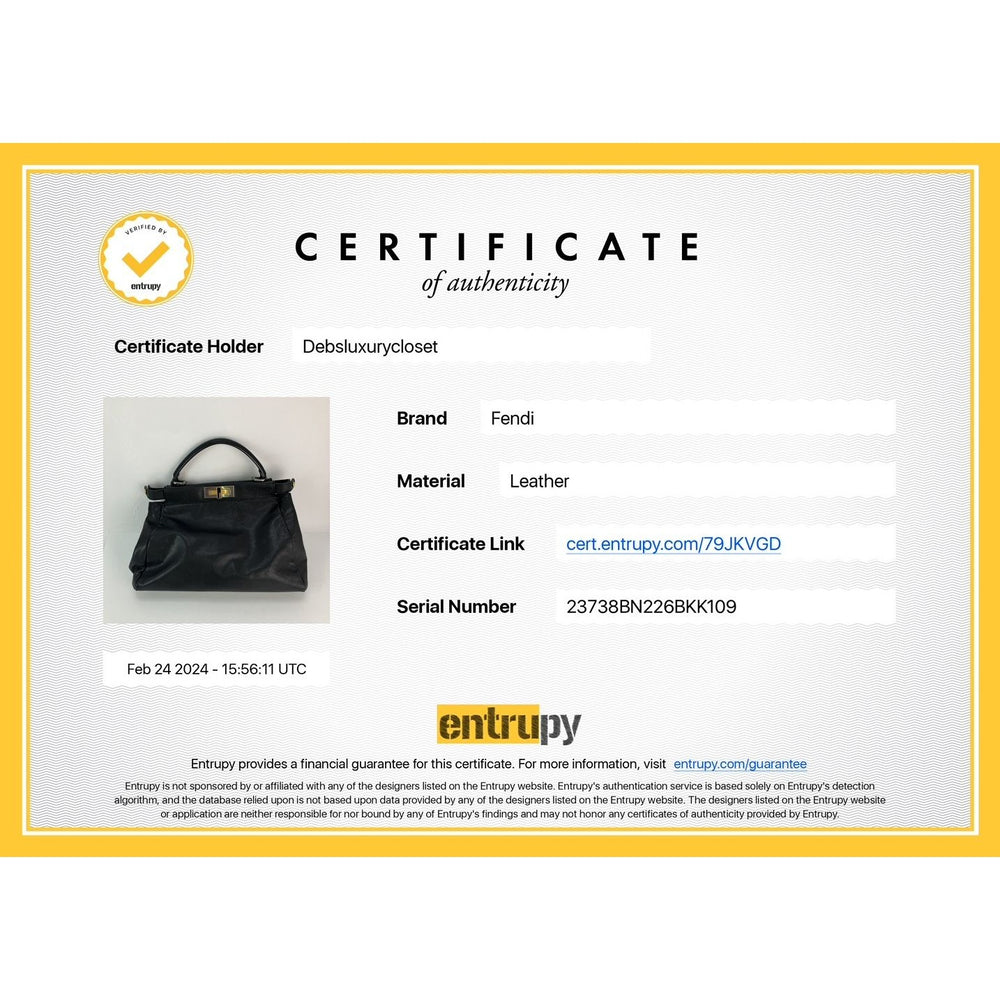 Fendi Black Iconic Peekaboo Zucca Lined Medium Shoulder Bag