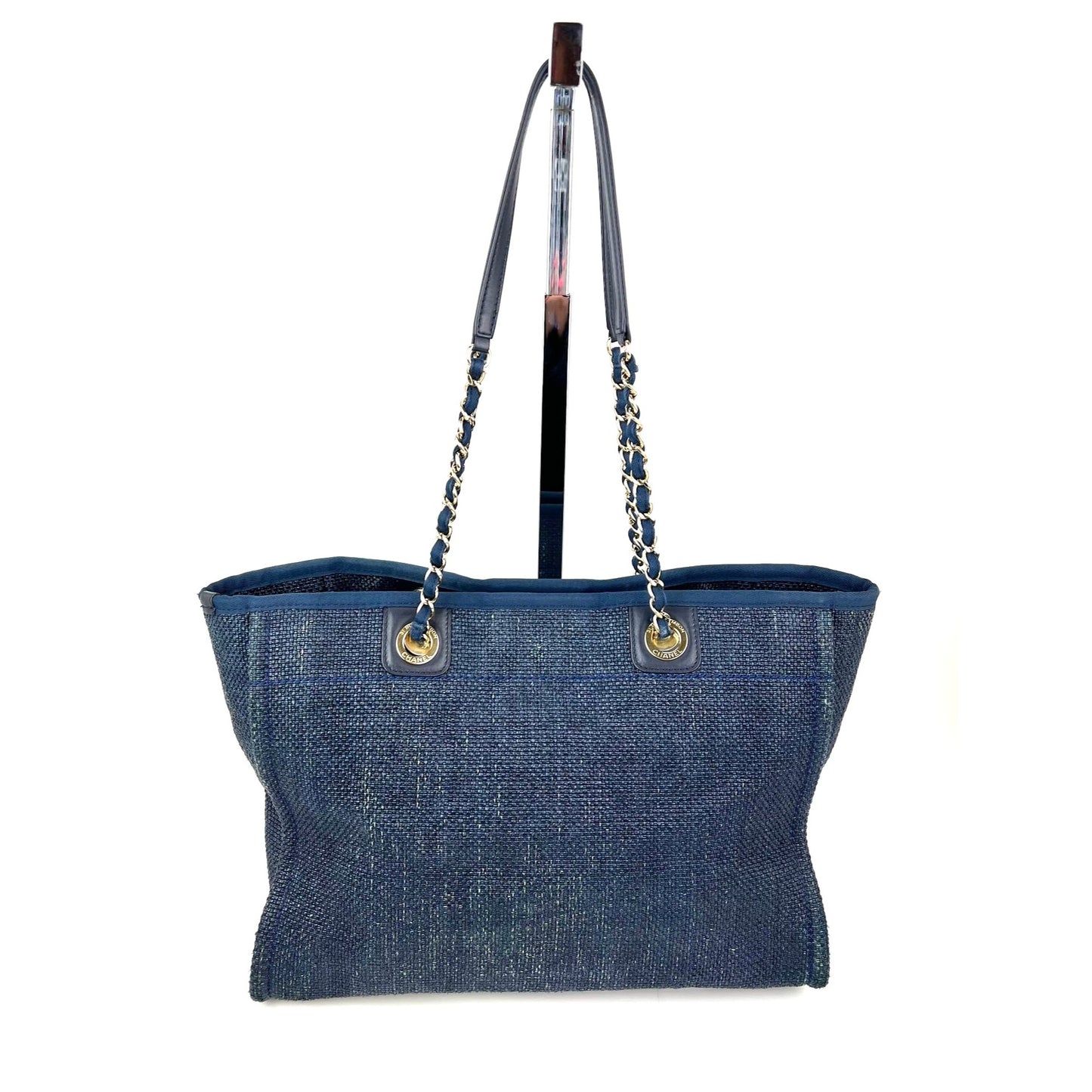 
                  
                    Chanel Woven Blue Small Deauville Straw Raffia Tote Bag
                  
                