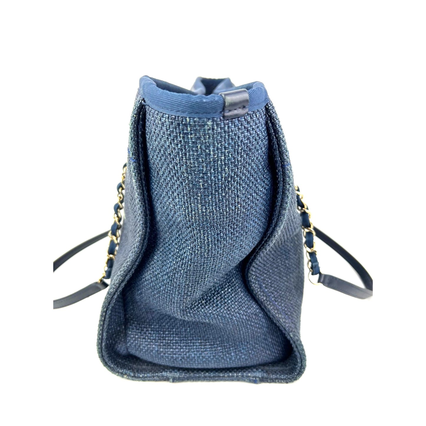 
                  
                    Chanel Woven Blue Small Deauville Straw Raffia Tote Bag
                  
                