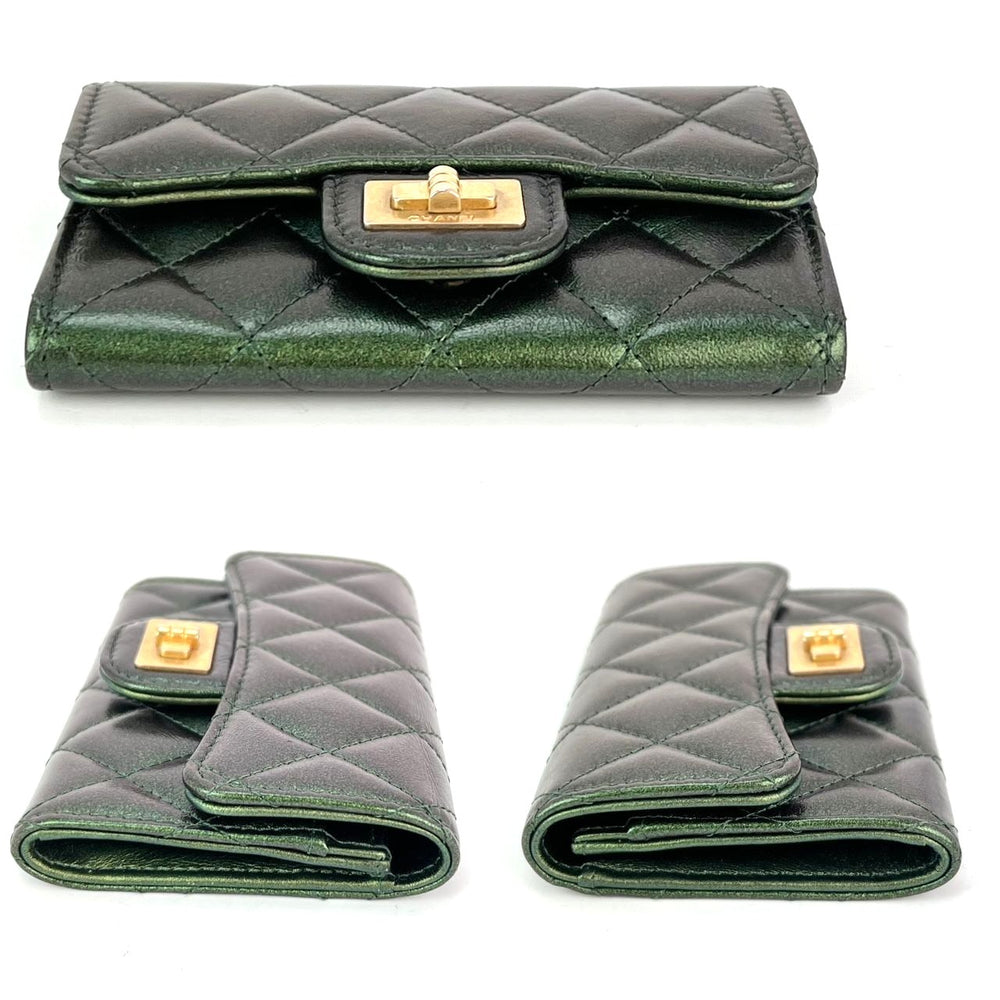 
                  
                    CHANEL Quilted Reissue Small Leather Flap Card Holder Iridescent Green Wallet
                  
                