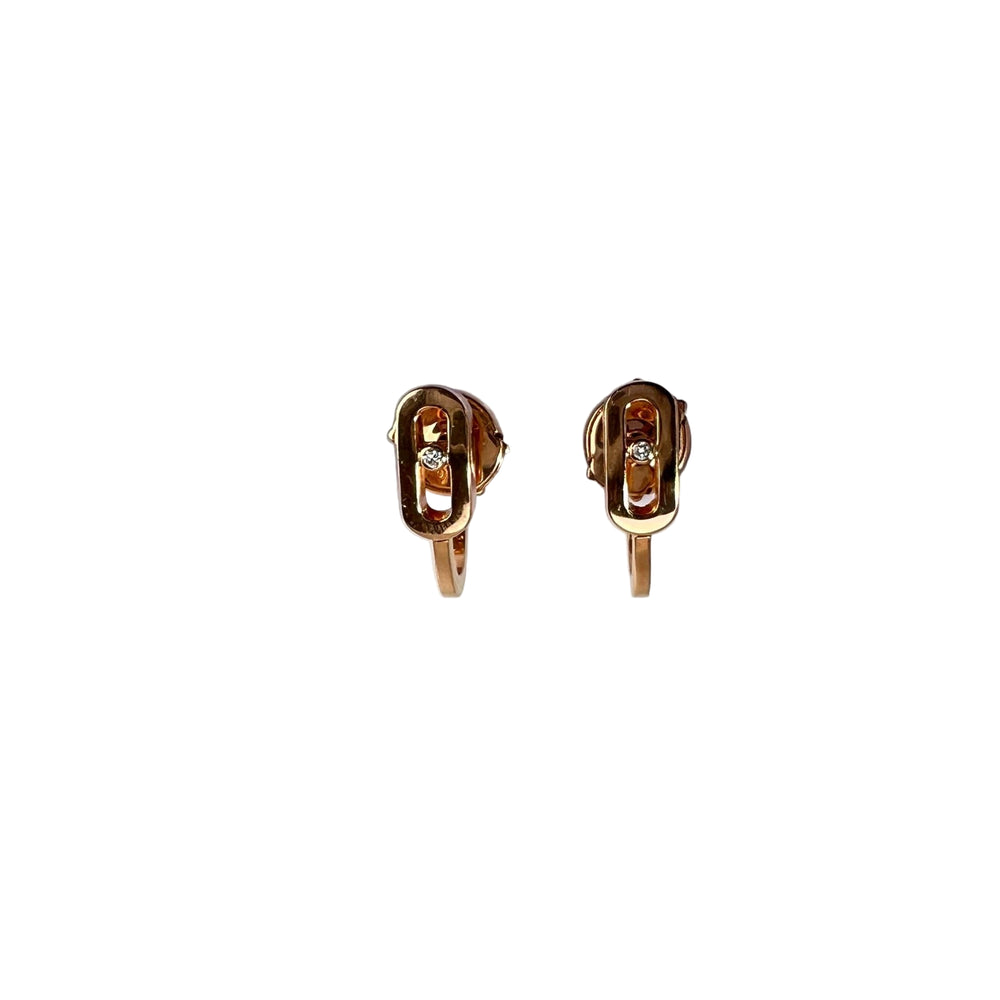 Messika Move Uno Mini Hoops Yellow Gold Diamond Earrings