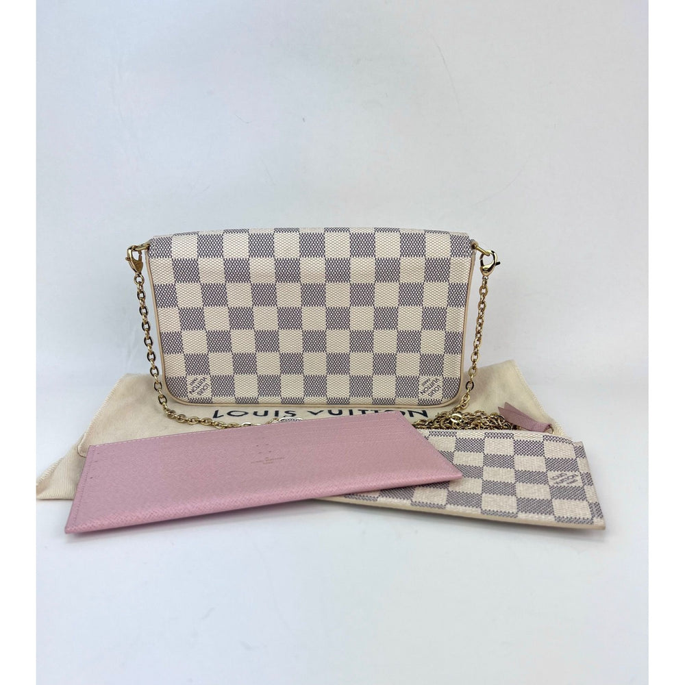 
                  
                    LOUIS VUITTON Felicie Pochette Damier Azur Canvas Crossbody Clutch
                  
                