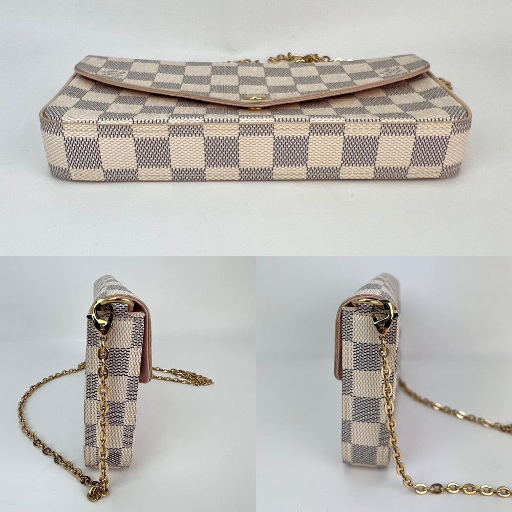 
                  
                    LOUIS VUITTON Felicie Pochette Damier Azur Canvas Crossbody Clutch
                  
                