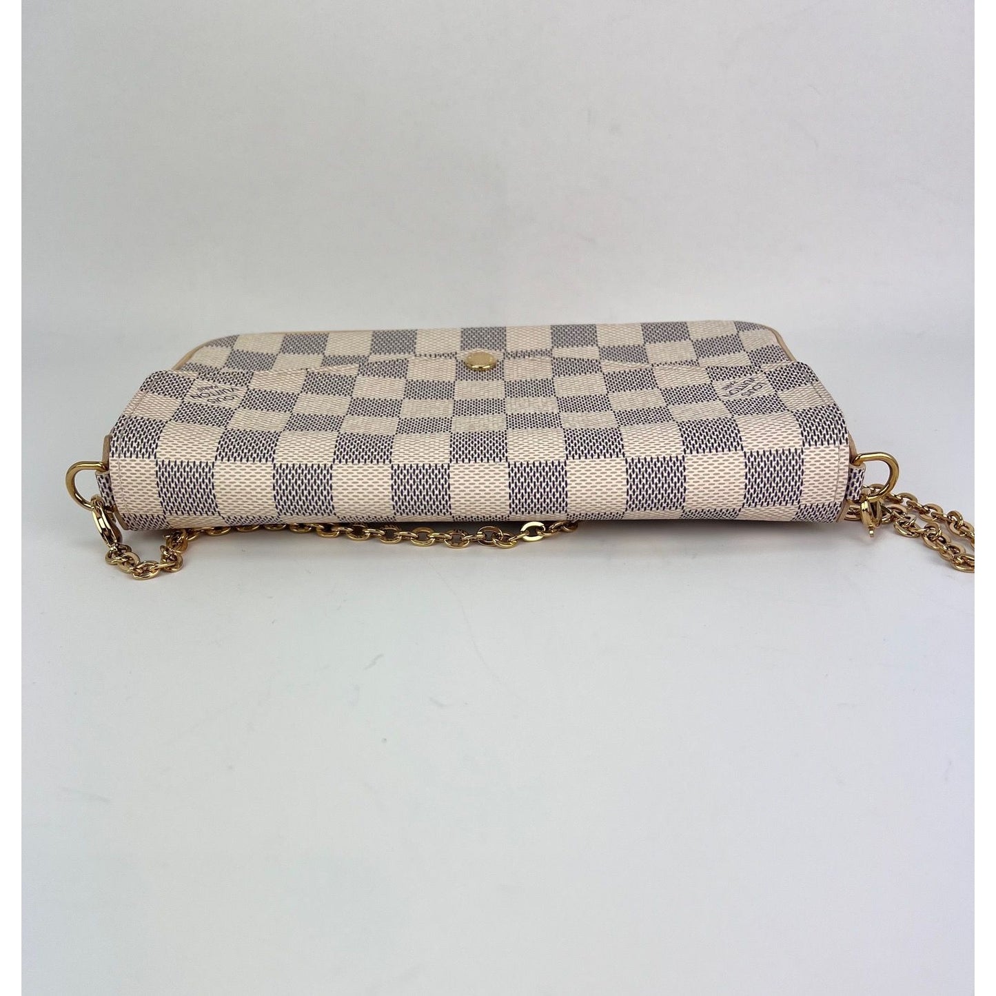 
                  
                    LOUIS VUITTON Felicie Pochette Damier Azur Canvas Crossbody Clutch
                  
                