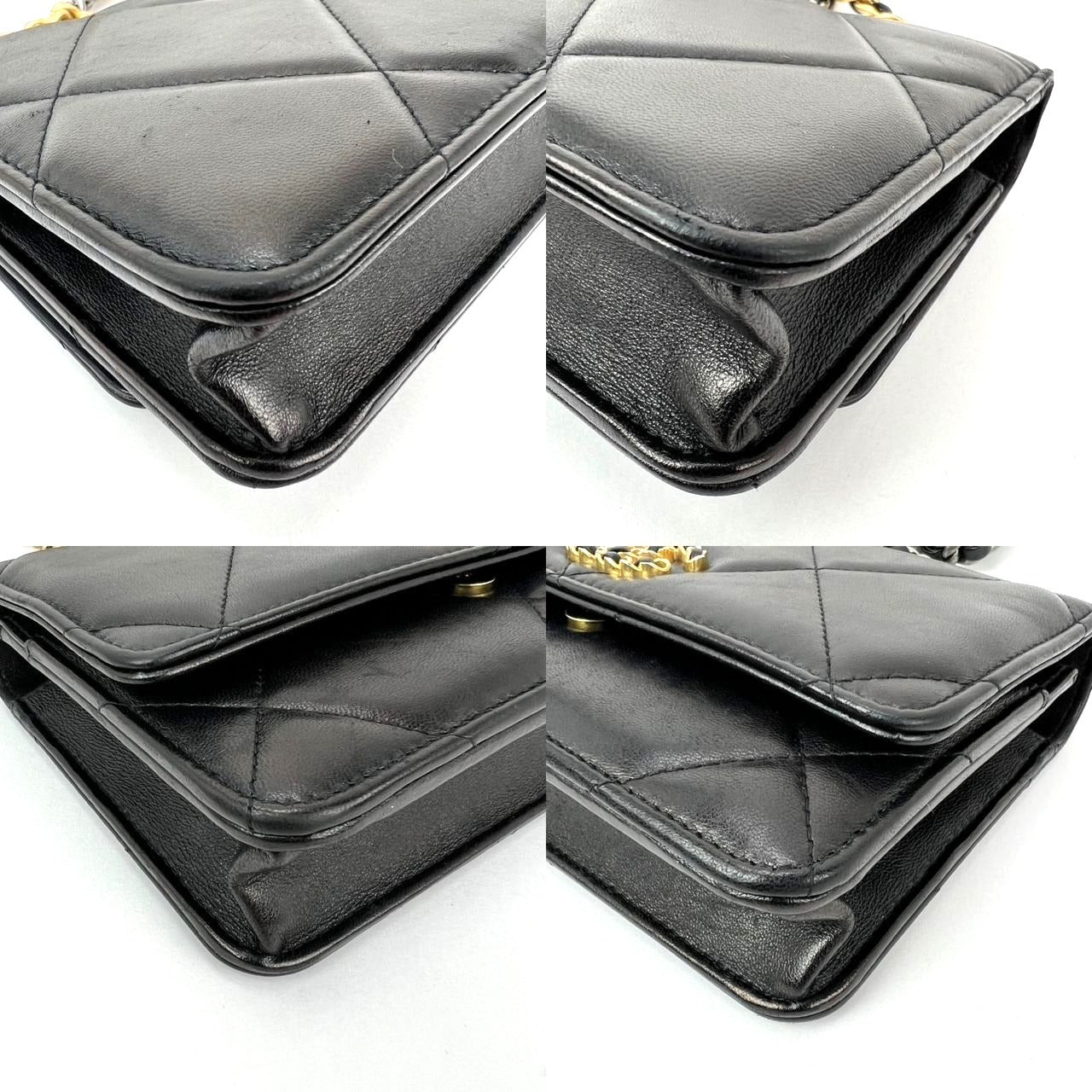 
                  
                    Chanel Lambskin Quilted Chanel 19 Wallet on a Chain Black Bag
                  
                