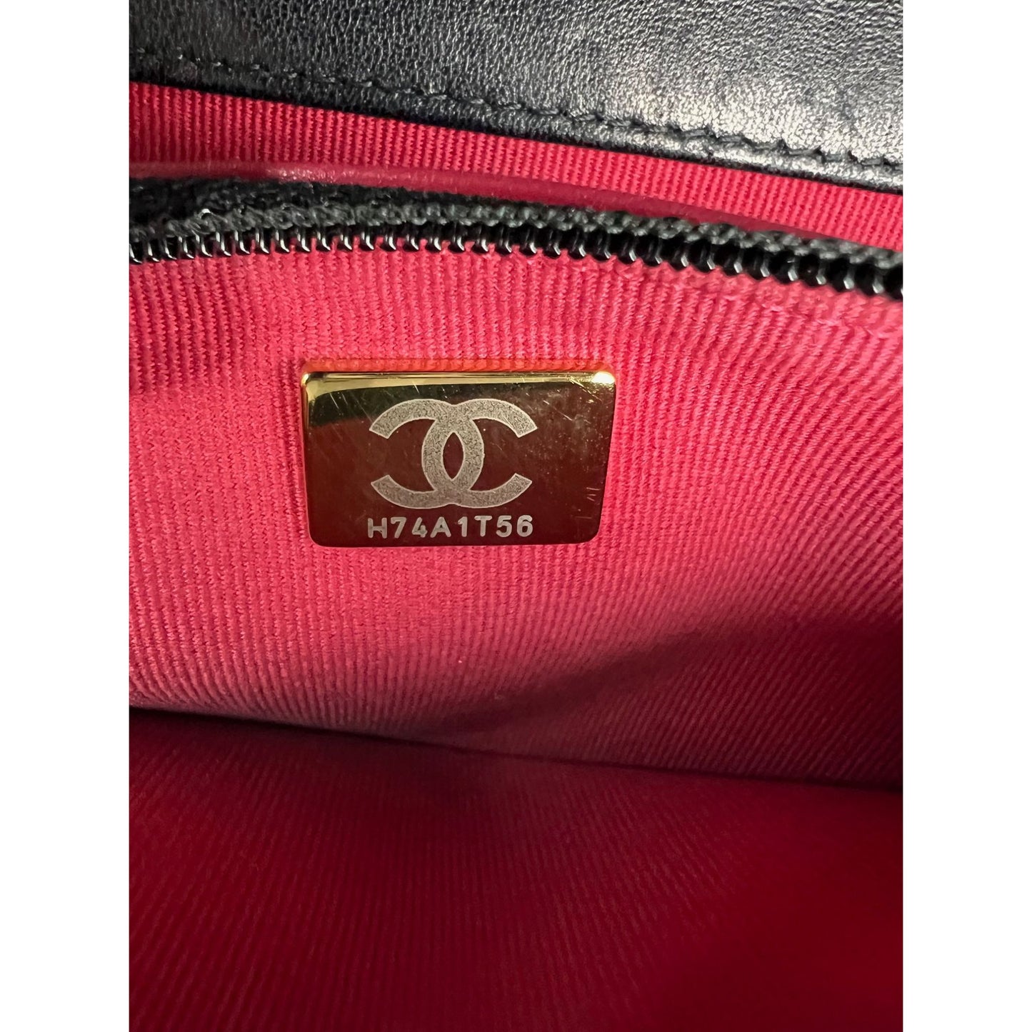 
                  
                    Chanel Lambskin Quilted Chanel 19 Wallet on a Chain Black Bag
                  
                