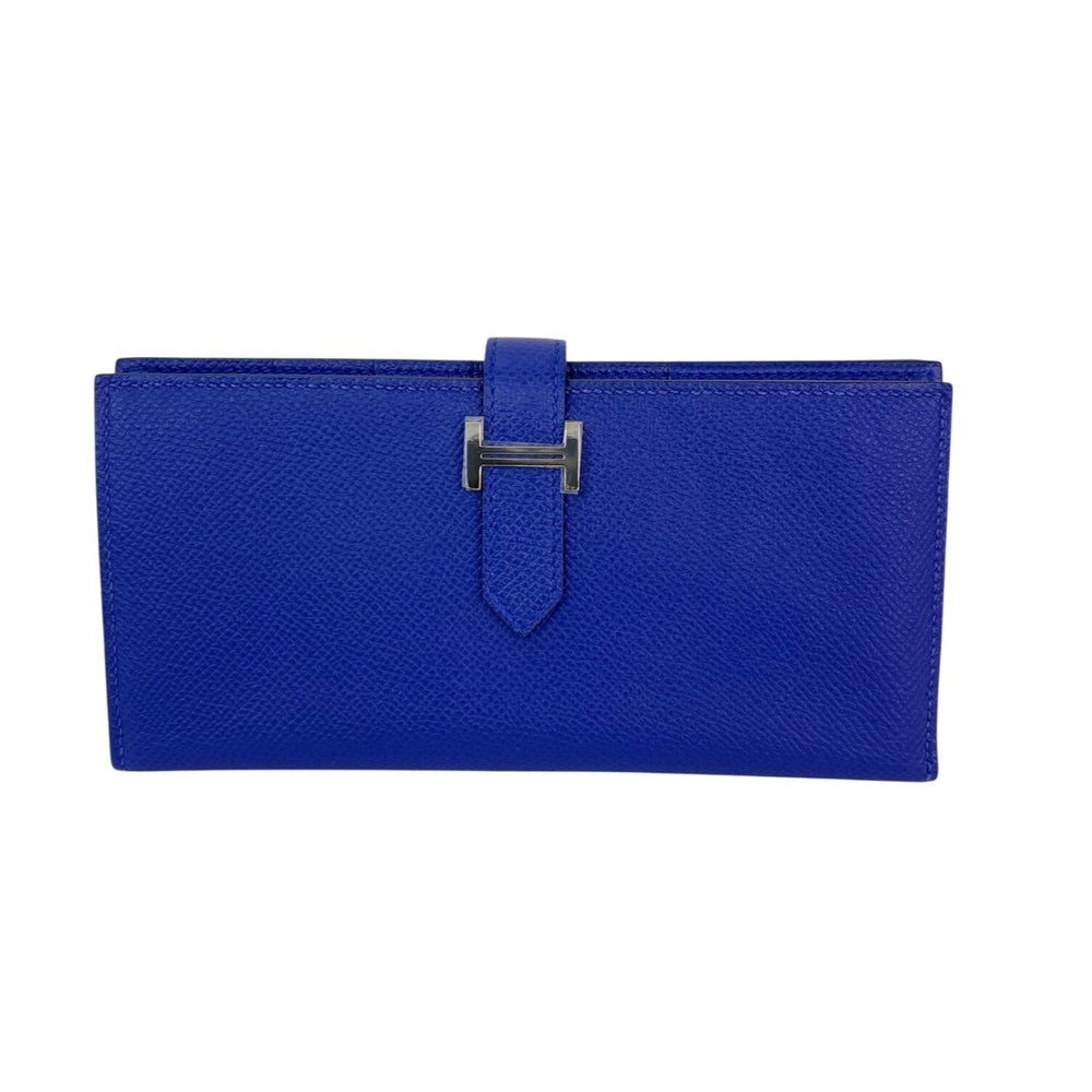 Hermes Long Epson Bearn Gusset Electrique Bleu Wallet