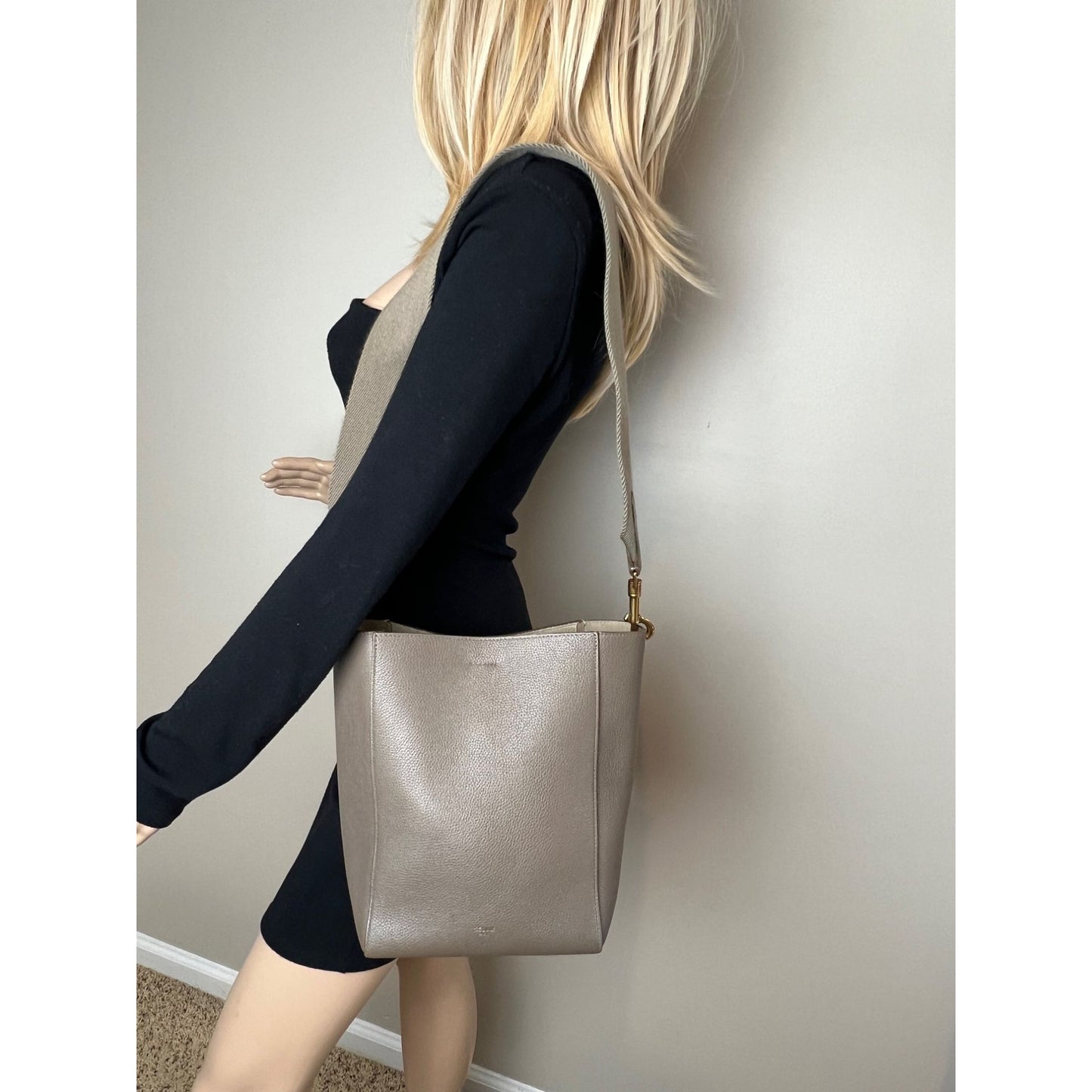 
                  
                    Celine Seau Sangle Small Taupe Leather Shoulder Bag
                  
                