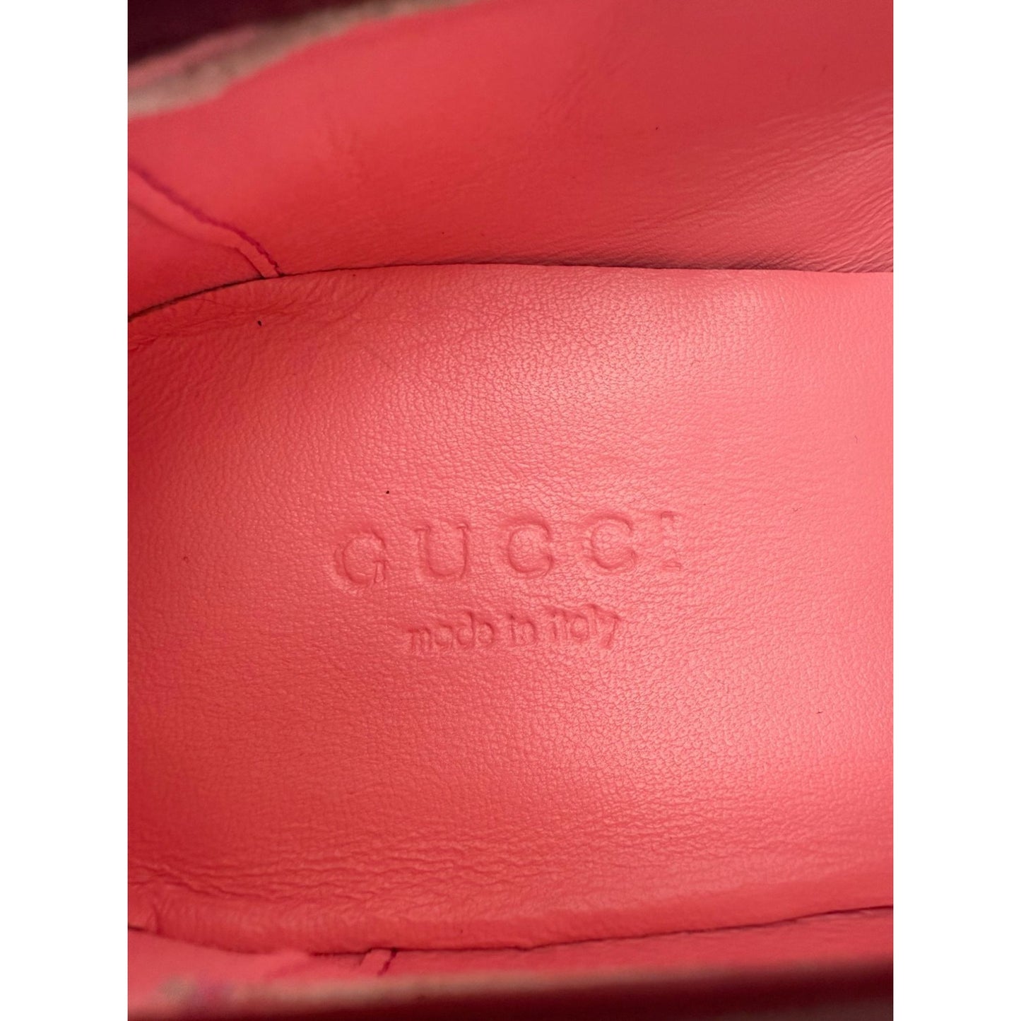 
                  
                    Gucci Jordaan Horsebit Pink Loafers Shoes Size 7.5
                  
                