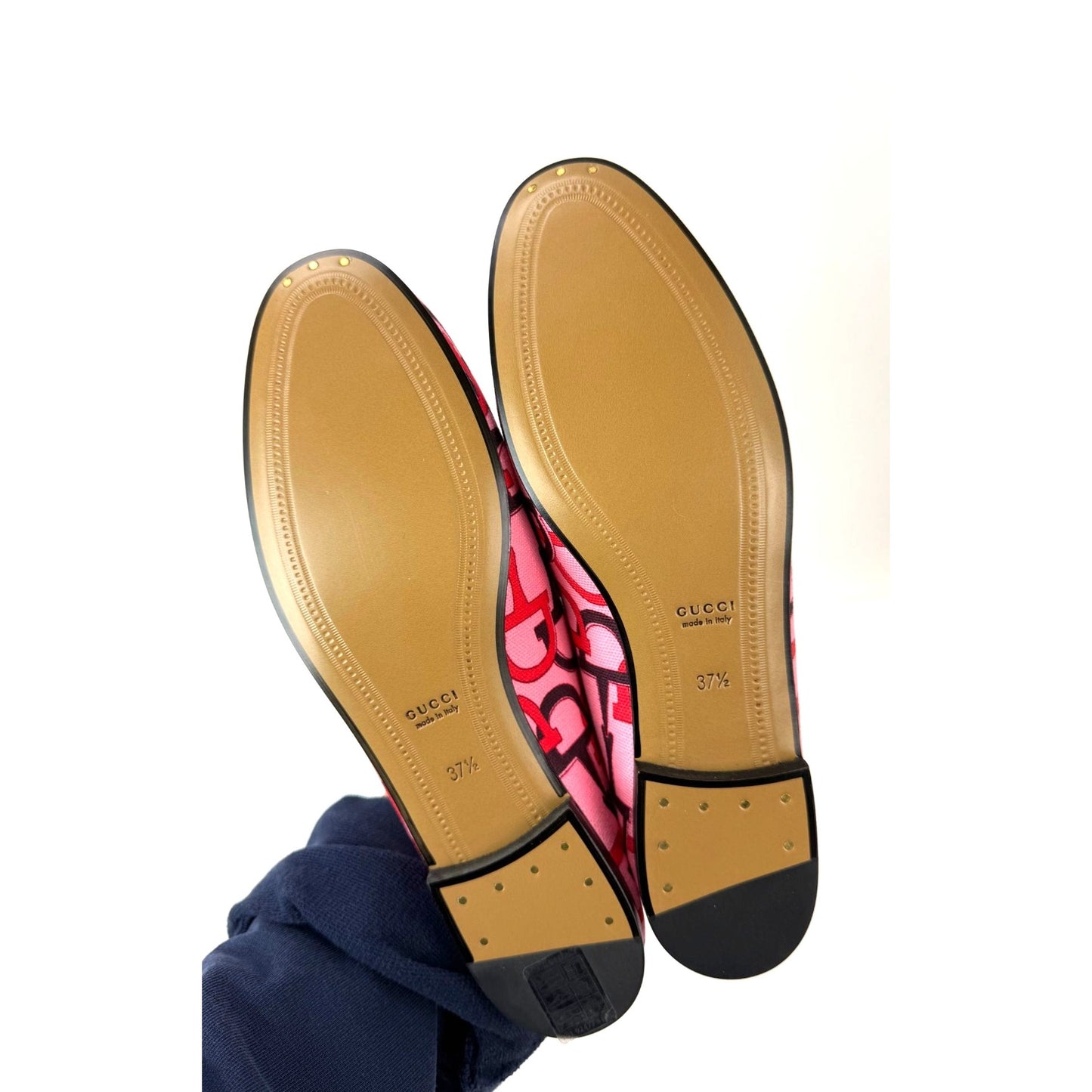 
                  
                    Gucci Jordaan Horsebit Pink Loafers Shoes Size 7.5
                  
                