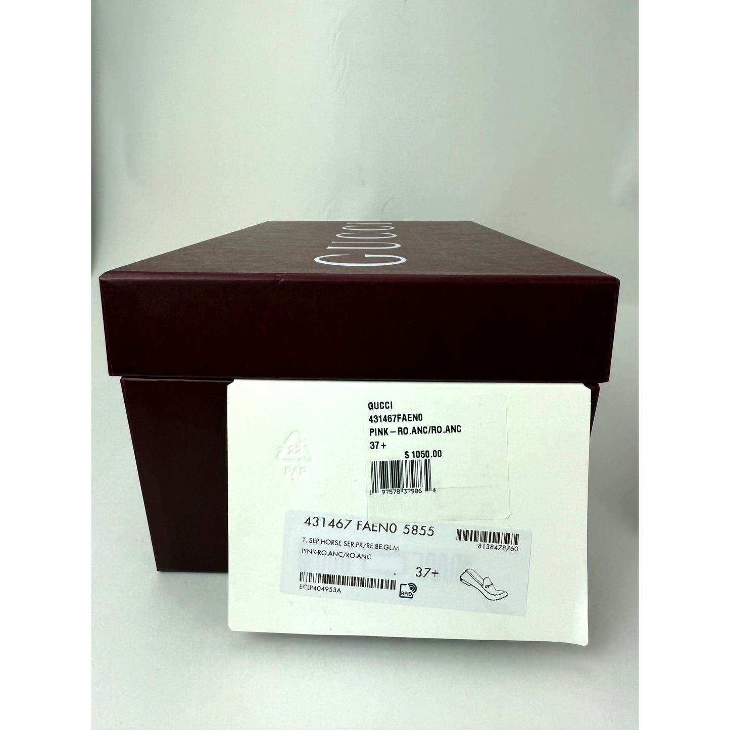 
                  
                    Gucci Jordaan Horsebit Pink Loafers Shoes Size 7.5
                  
                