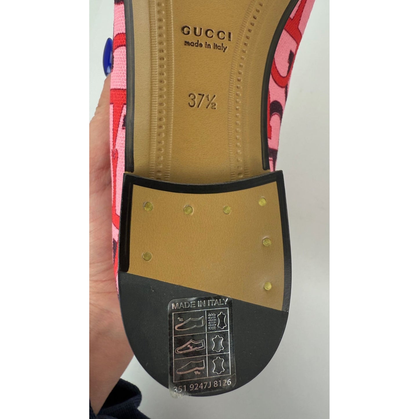 
                  
                    Gucci Jordaan Horsebit Pink Loafers Shoes Size 7.5
                  
                