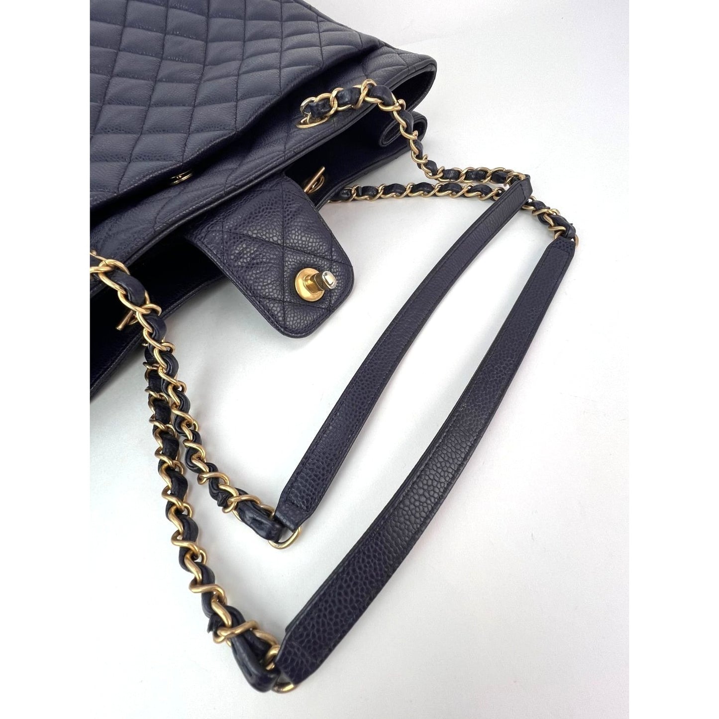 
                  
                    Chanel Caviar Quilted Large Classic Shopping Blue Leather Tote
                  
                