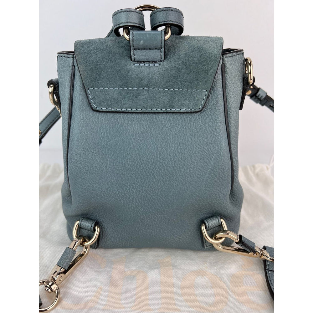 Chloe Faye Mini Leather/Suede Backpack, Blue, Women's