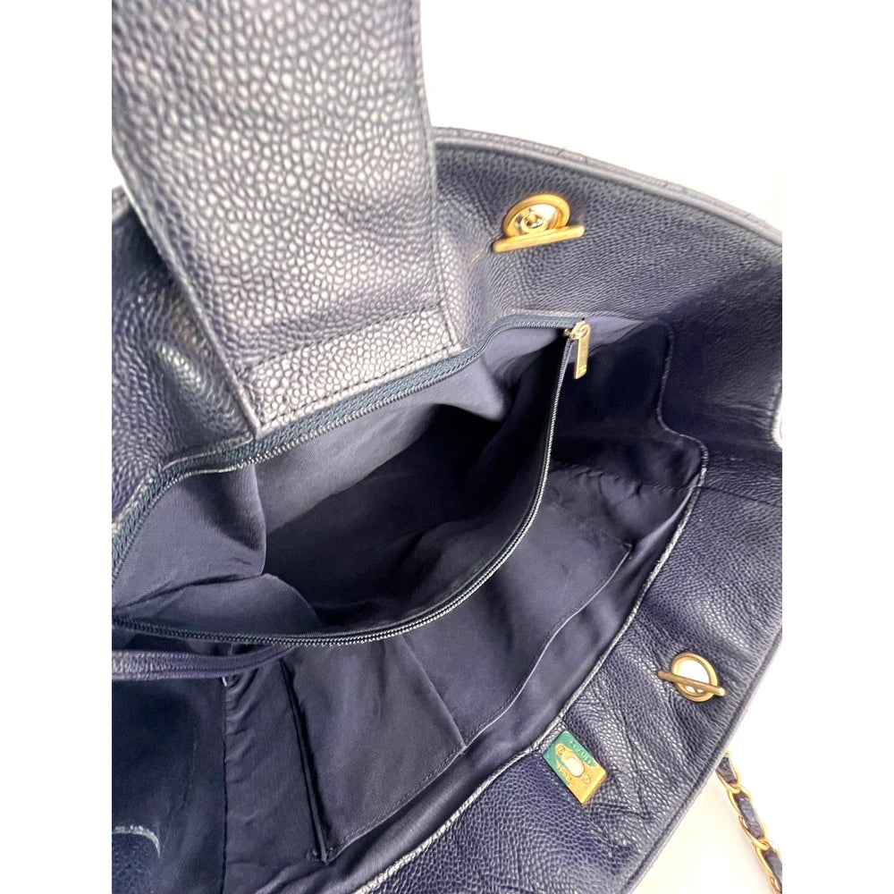
                  
                    Chanel Caviar Quilted Large Classic Shopping Blue Leather Tote
                  
                