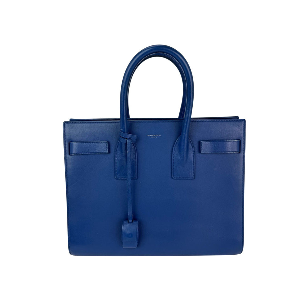 Saint Laurent Sac De Jour Blue Leather Hand Bag