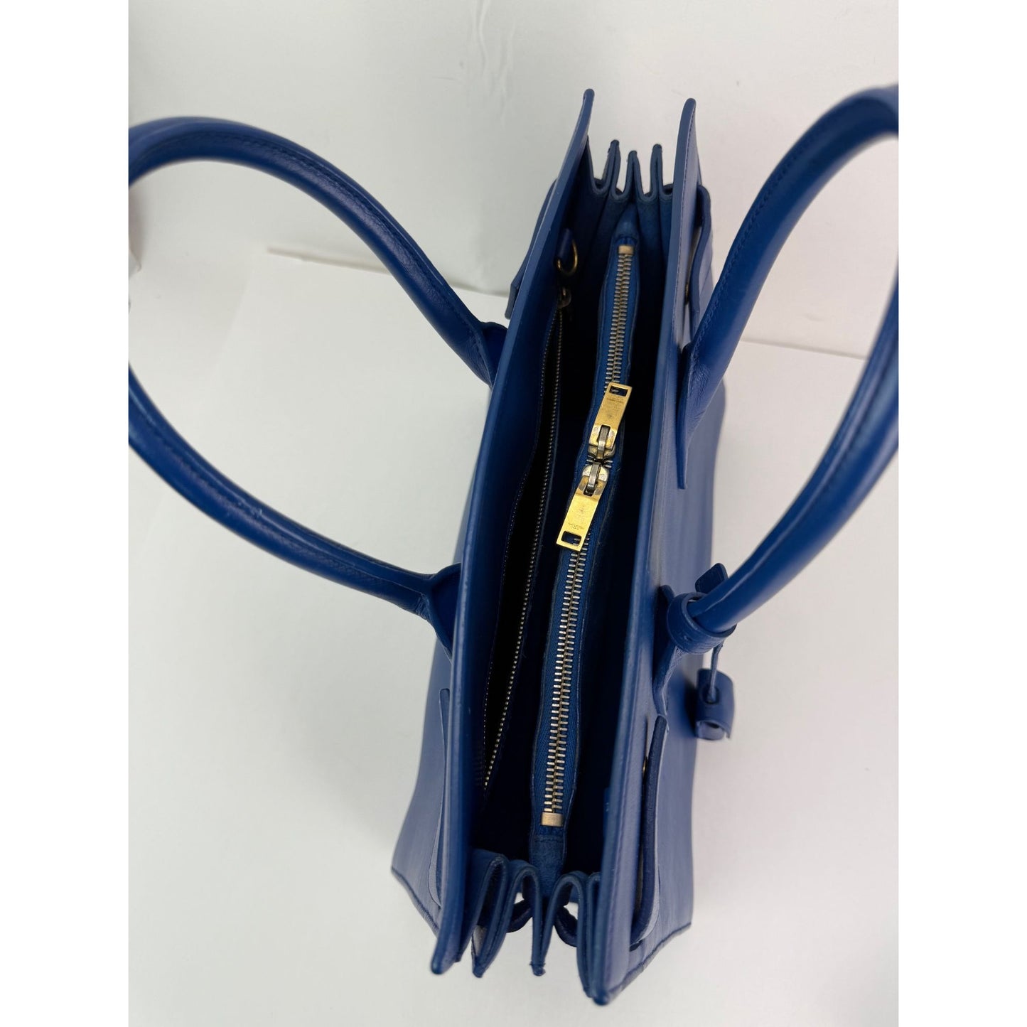 
                  
                    Saint Laurent Sac De Jour Blue Leather Hand Bag
                  
                