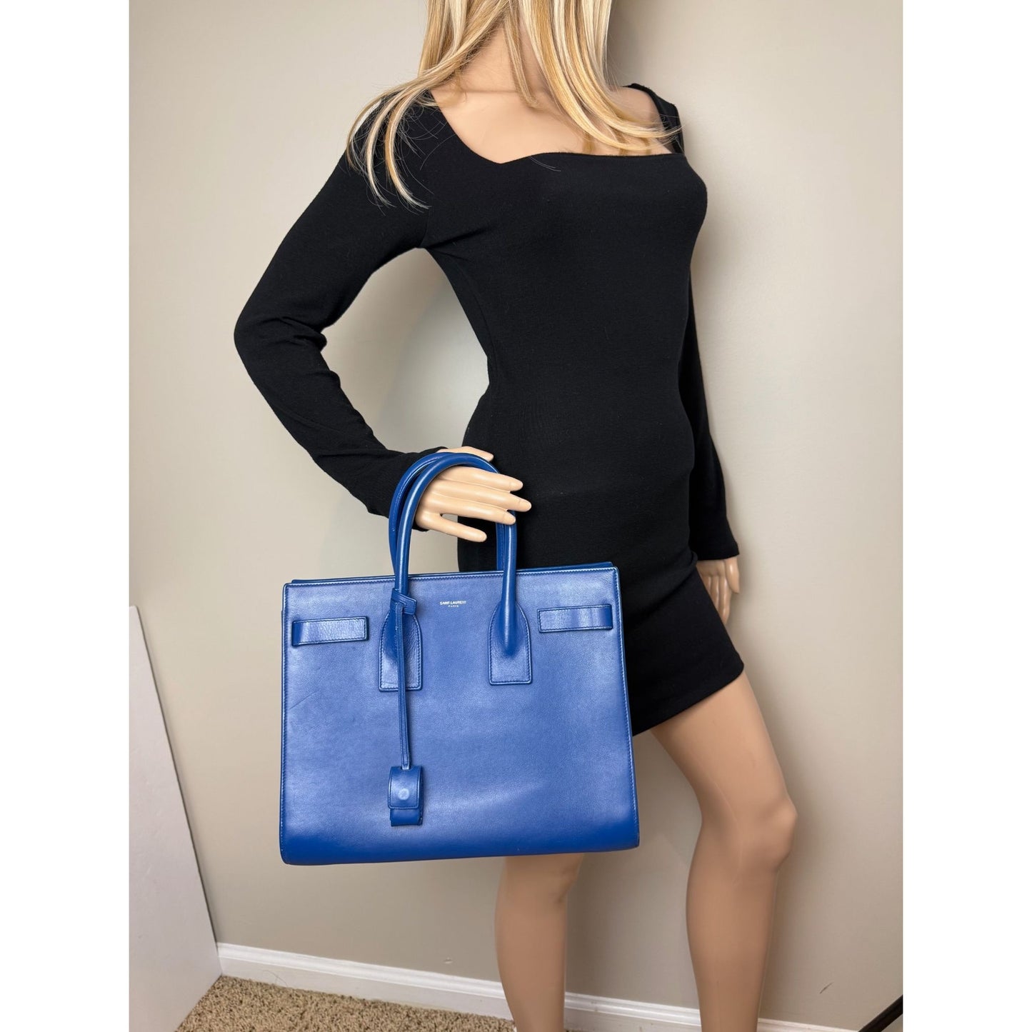 
                  
                    Saint Laurent Sac De Jour Blue Leather Hand Bag
                  
                