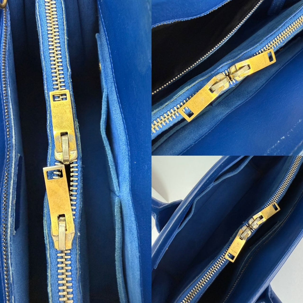 
                  
                    Saint Laurent Sac De Jour Blue Leather Hand Bag
                  
                