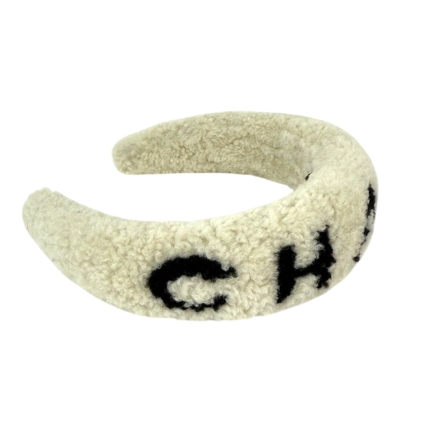 
                  
                    Chanel Shearling Logo Ecru Black Headband
                  
                
