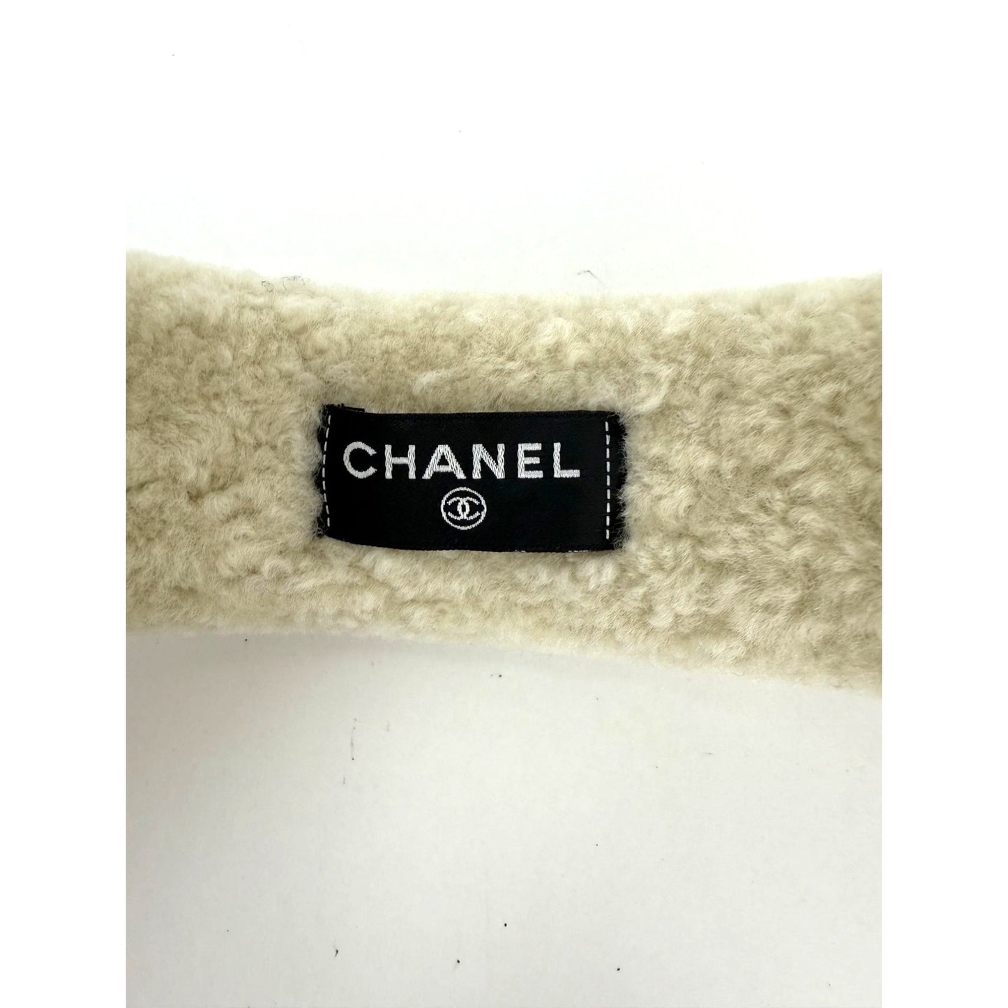 
                  
                    Chanel Shearling Logo Ecru Black Headband
                  
                