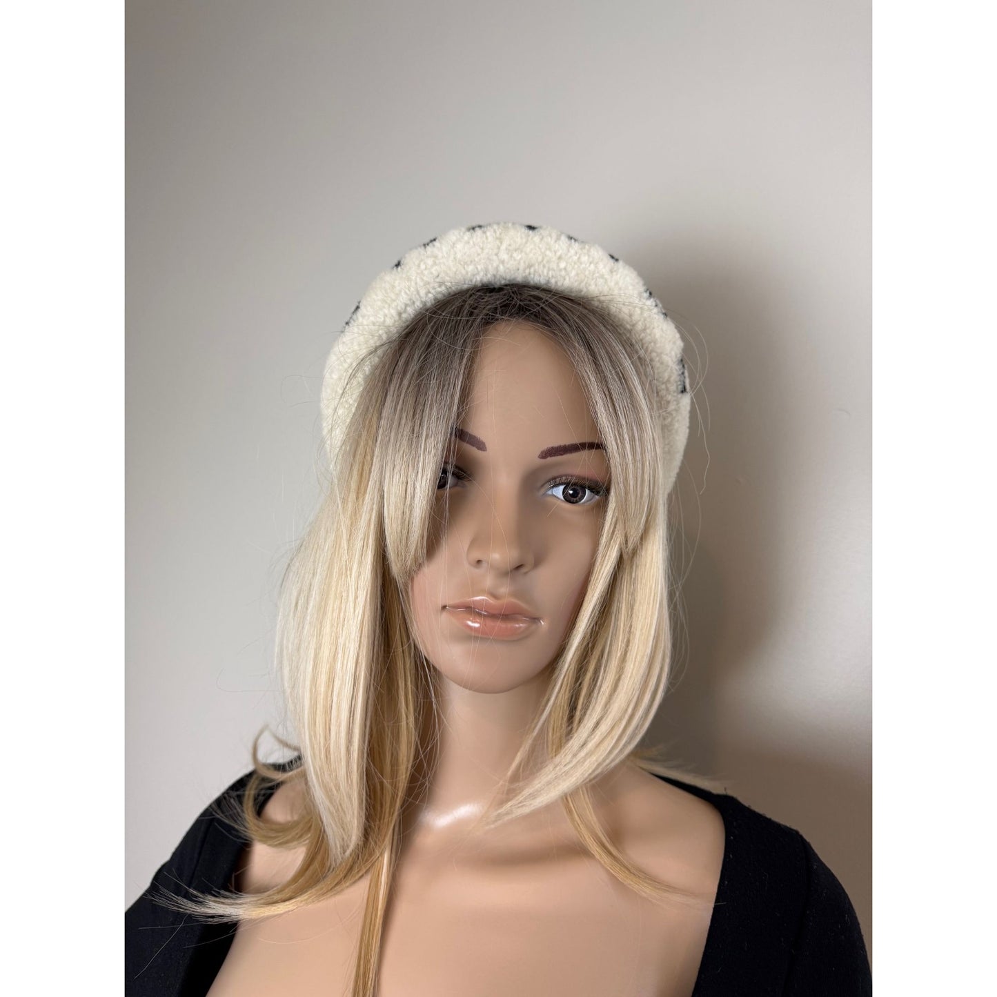 
                  
                    Chanel Shearling Logo Ecru Black Headband
                  
                