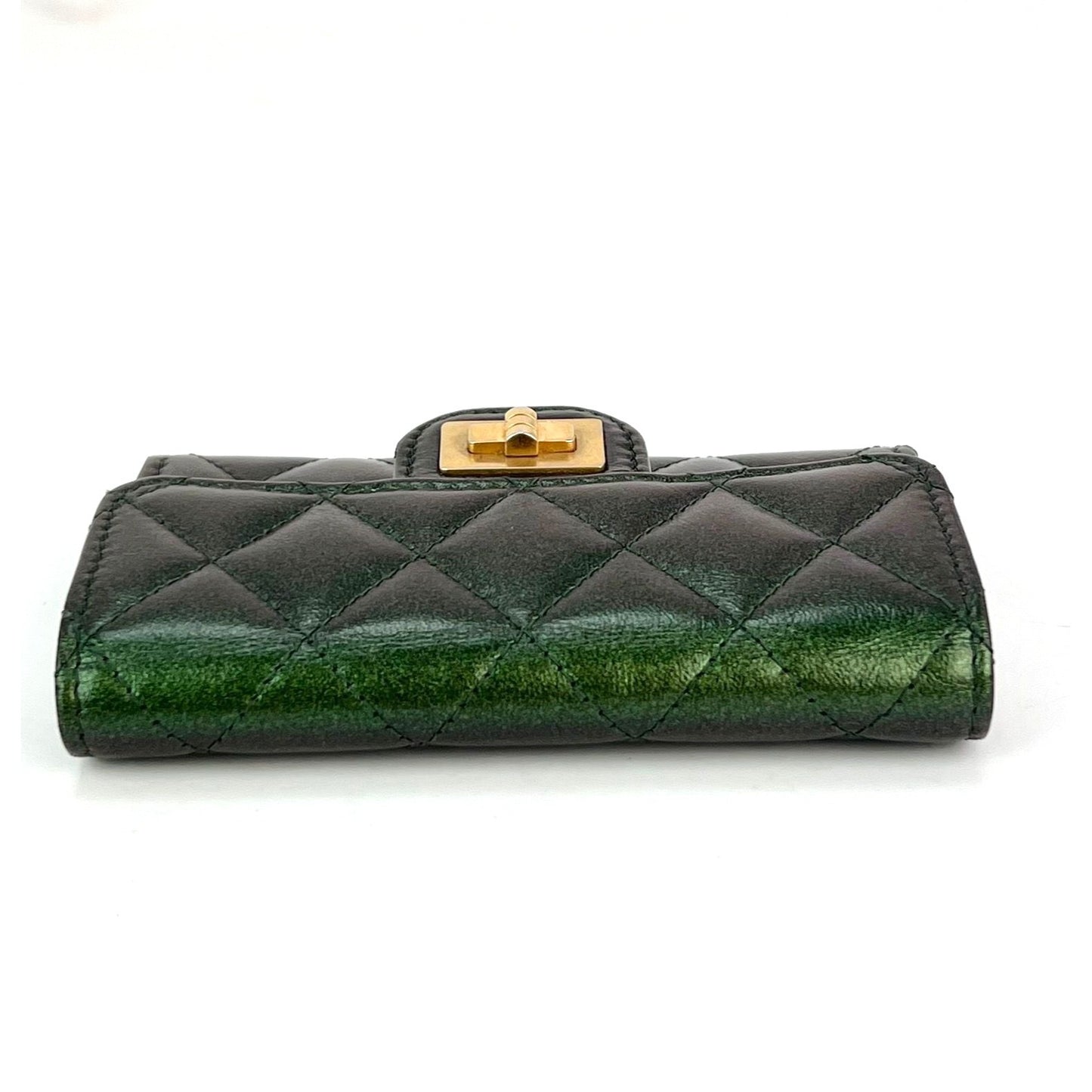 
                  
                    CHANEL Quilted Reissue Small Leather Flap Card Holder Iridescent Green Wallet
                  
                