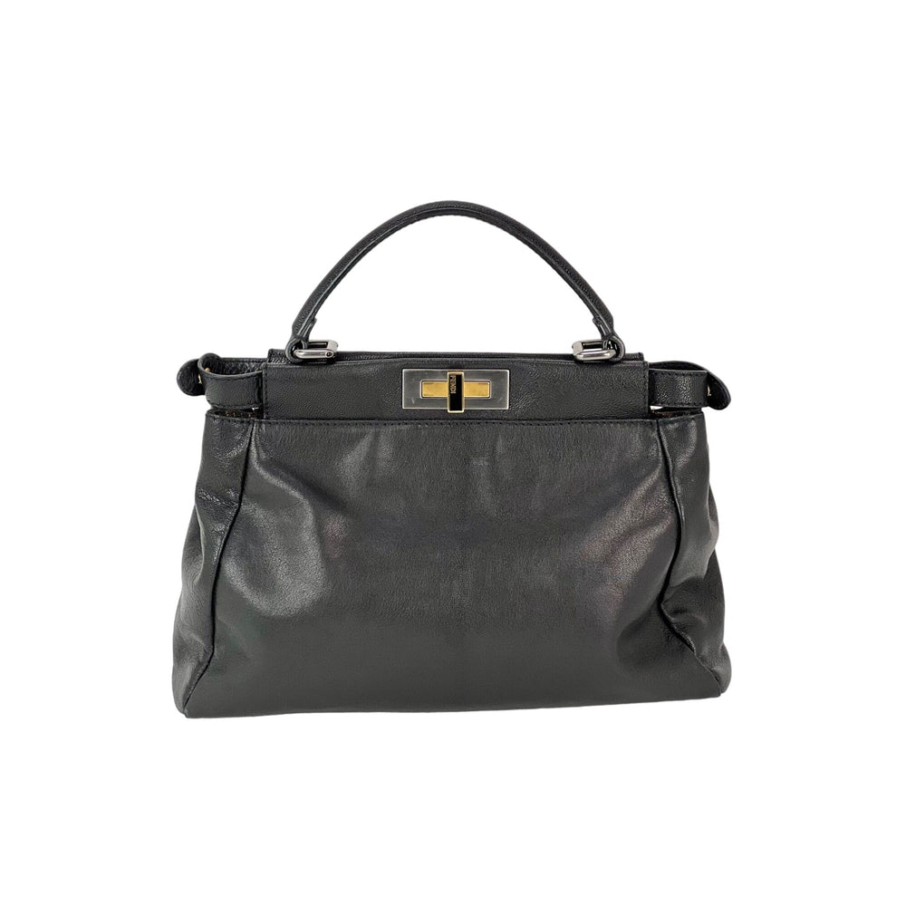 
                  
                    Fendi Black Iconic Peekaboo Zucca Lined Medium Shoulder Bag
                  
                