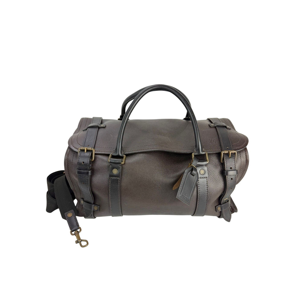 Louis Vuitton Vintage Utah Brown Leather Sac Weekender Travel Bag